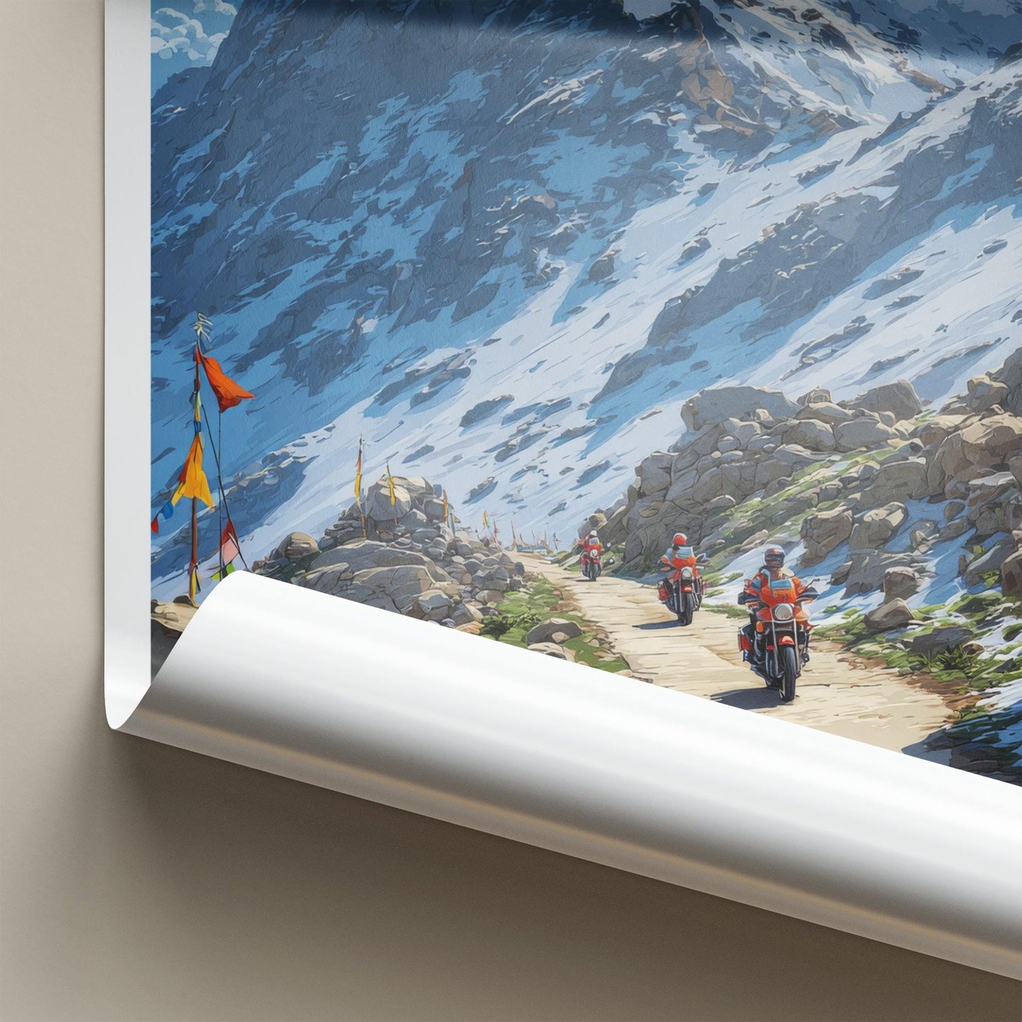 Rohtang Pass Poster - India Travel Art - Himachal Pradesh Snowy Road Trip Home Decor