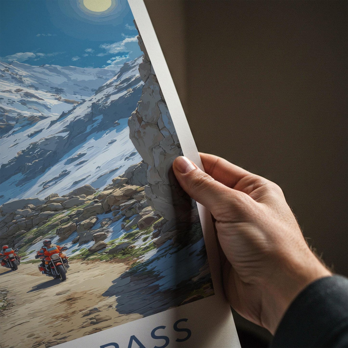 Rohtang Pass Poster - India Travel Art - Himachal Pradesh Snowy Road Trip Home Decor