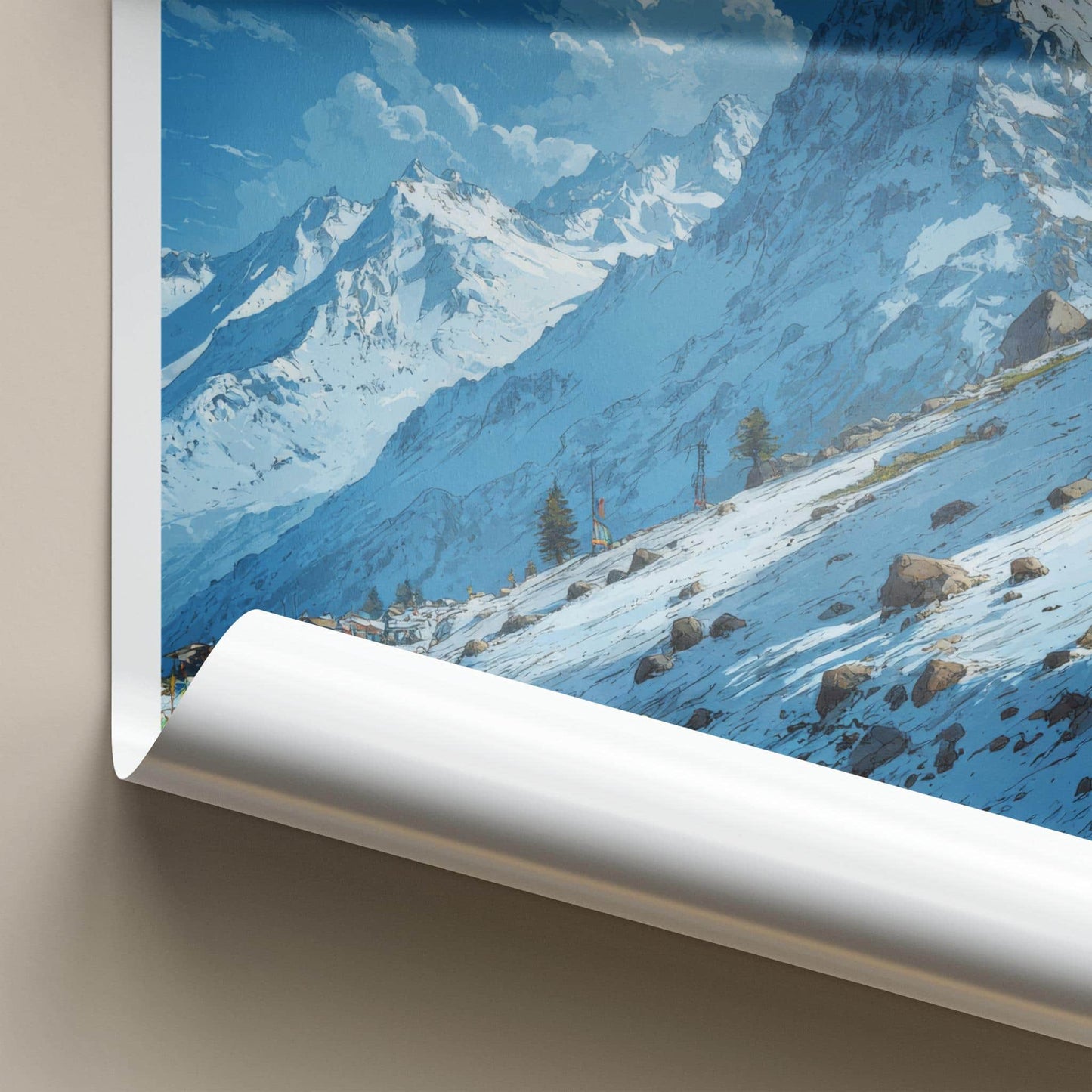 Rohtang Pass Poster - India Wall Art - Himachal Pradesh Scenic Mountain Road Gift