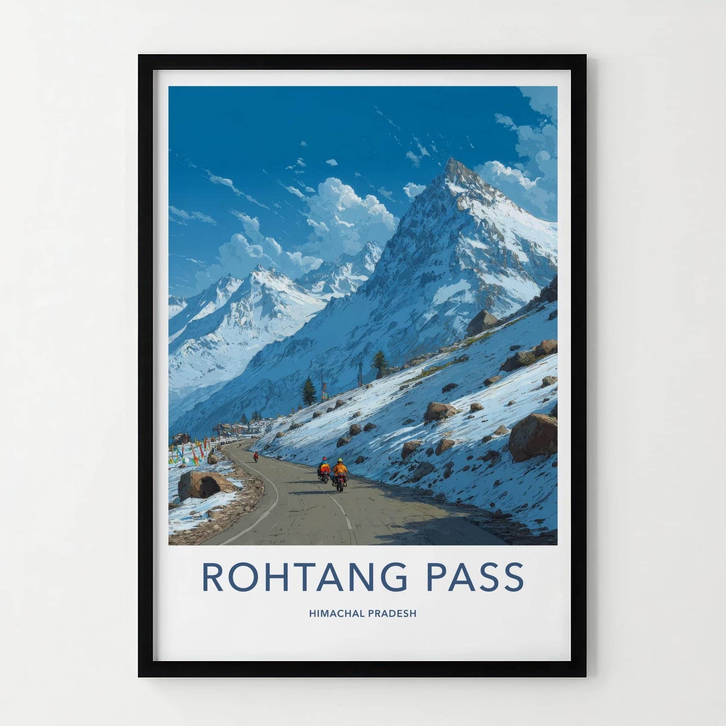 Rohtang Pass Poster - India Wall Art - Himachal Pradesh Scenic Mountain Road Gift