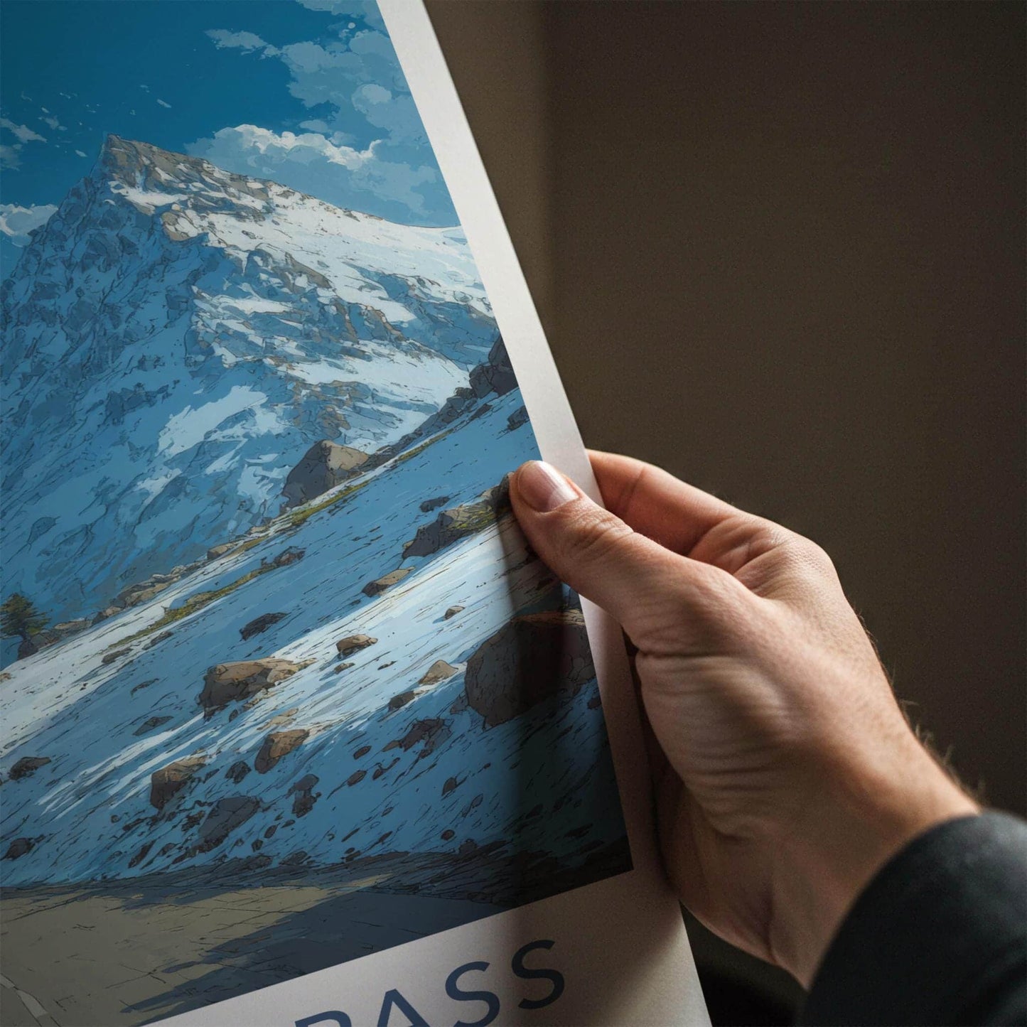 Rohtang Pass Poster - India Wall Art - Himachal Pradesh Scenic Mountain Road Gift