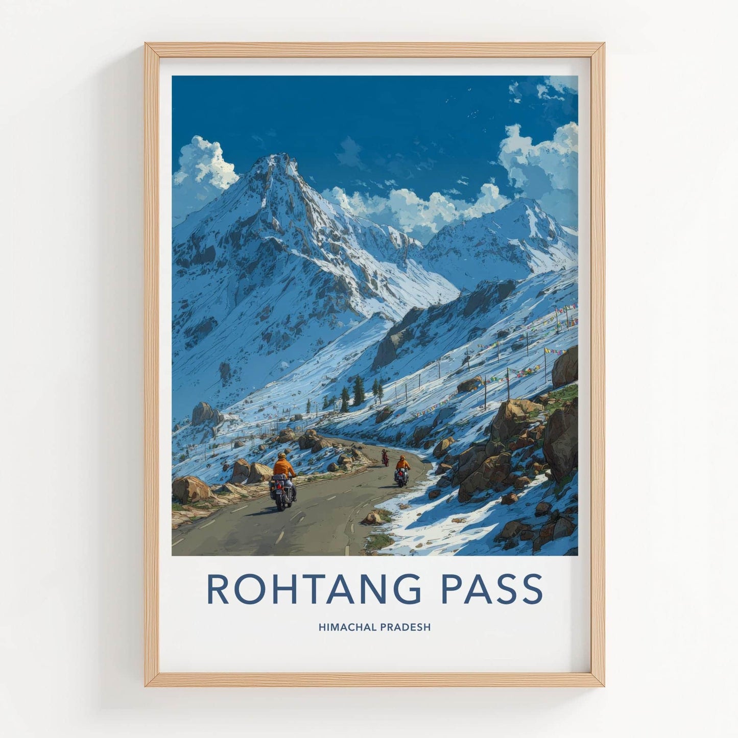 Rohtang Pass Poster - India Wall Art - Himachal Pradesh Snowy Mountain Pass Gift