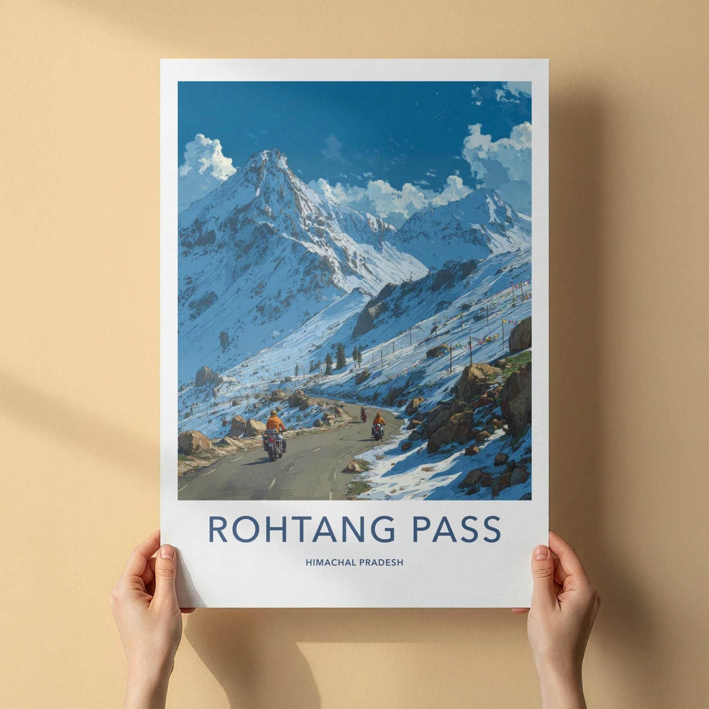 Rohtang Pass Poster - India Wall Art - Himachal Pradesh Snowy Mountain Pass Gift