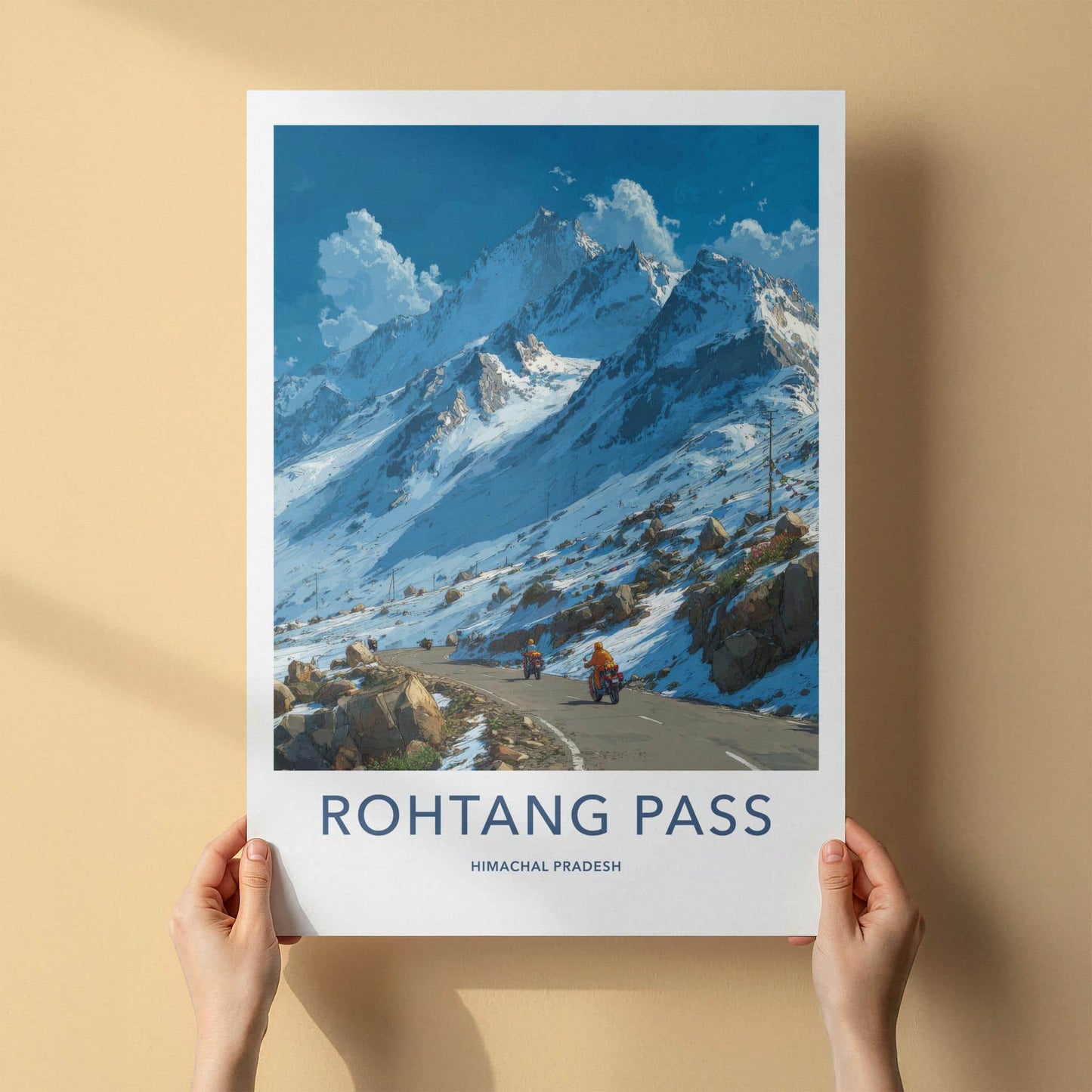 Rohtang Pass Poster - India Wall Art - Himachal Pradesh Snowy Mountain Pass Gift