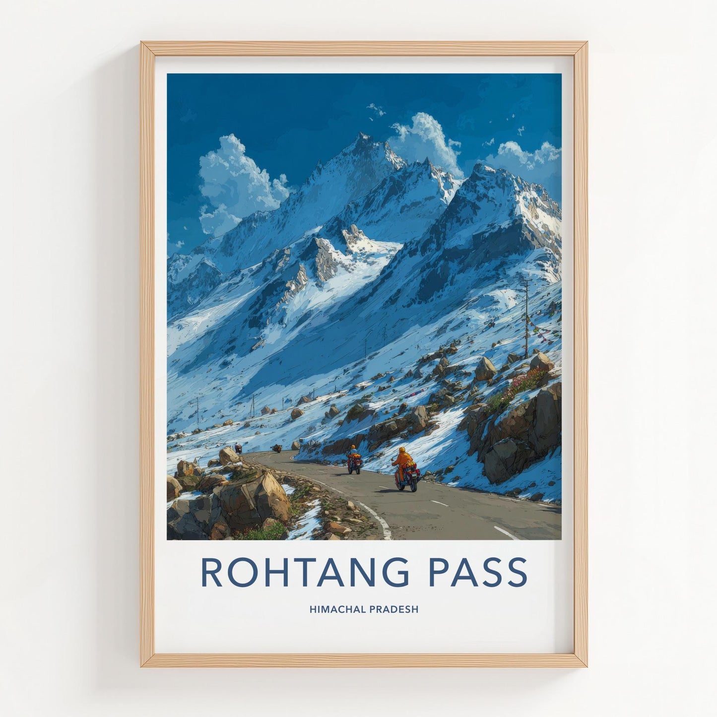 Rohtang Pass Poster - India Wall Art - Himachal Pradesh Snowy Mountain Pass Gift