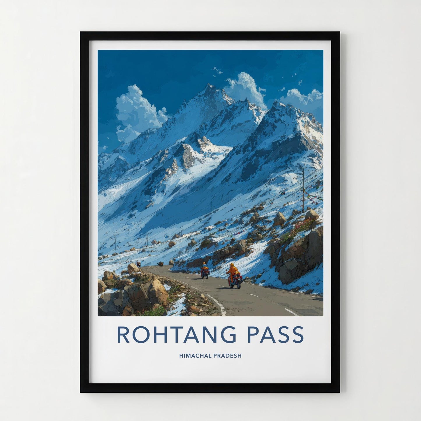 Rohtang Pass Poster - India Wall Art - Himachal Pradesh Snowy Mountain Pass Gift