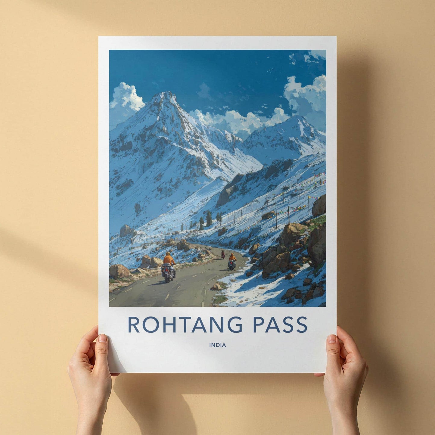Rohtang Pass Poster - India Wall Art - Himachal Pradesh Snowy Mountain Pass Home Art