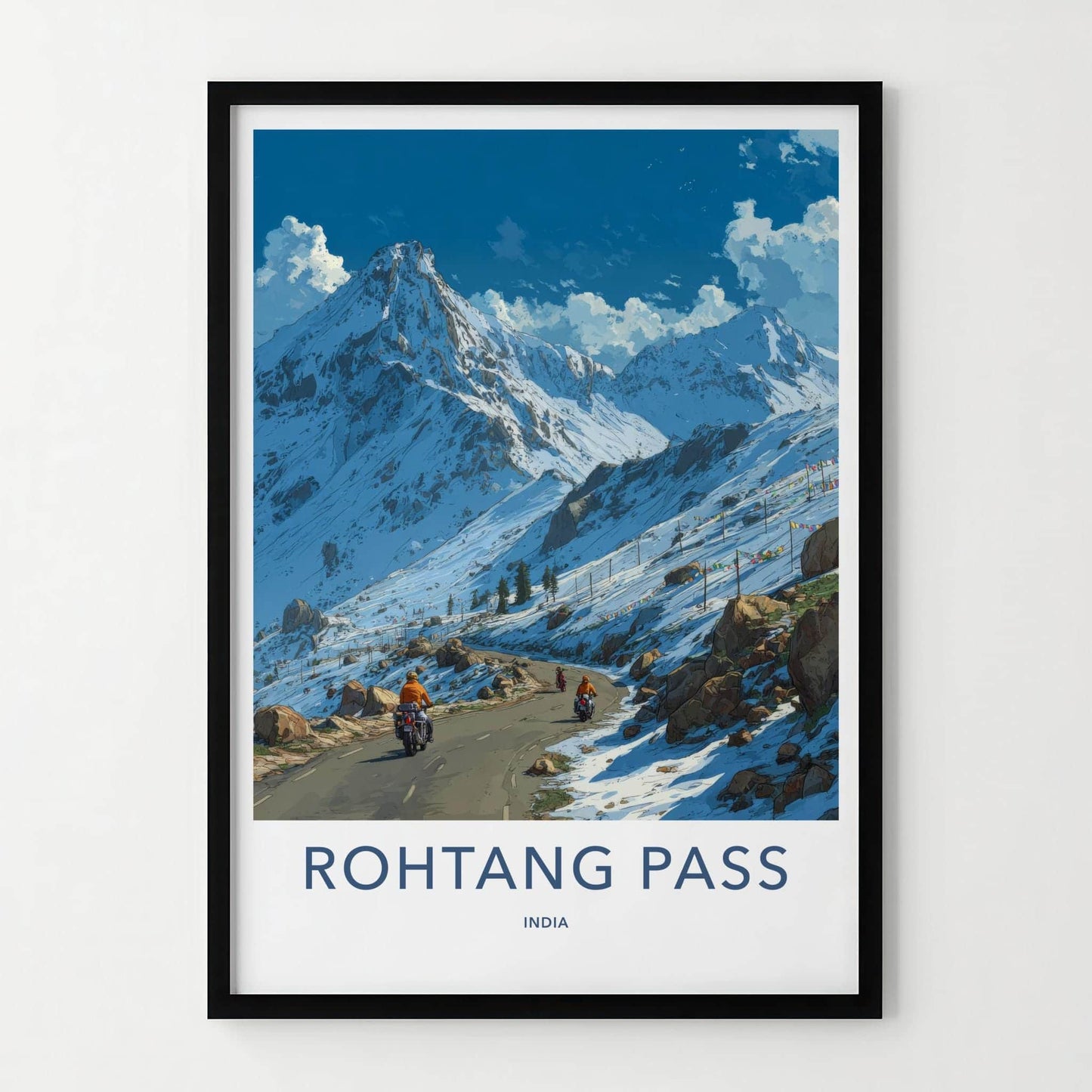 Rohtang Pass Poster - India Wall Art - Himachal Pradesh Snowy Mountain Pass Home Art