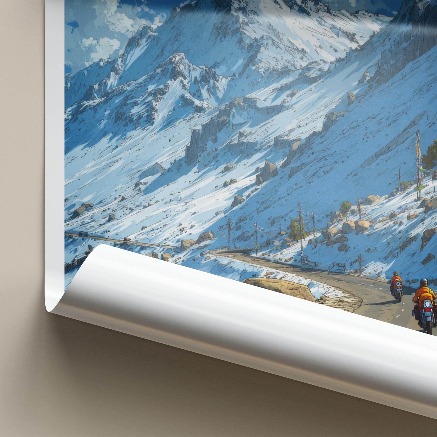 Rohtang Pass Poster - India Wall Art - Himachal Pradesh Snowy Peak Ride Gift
