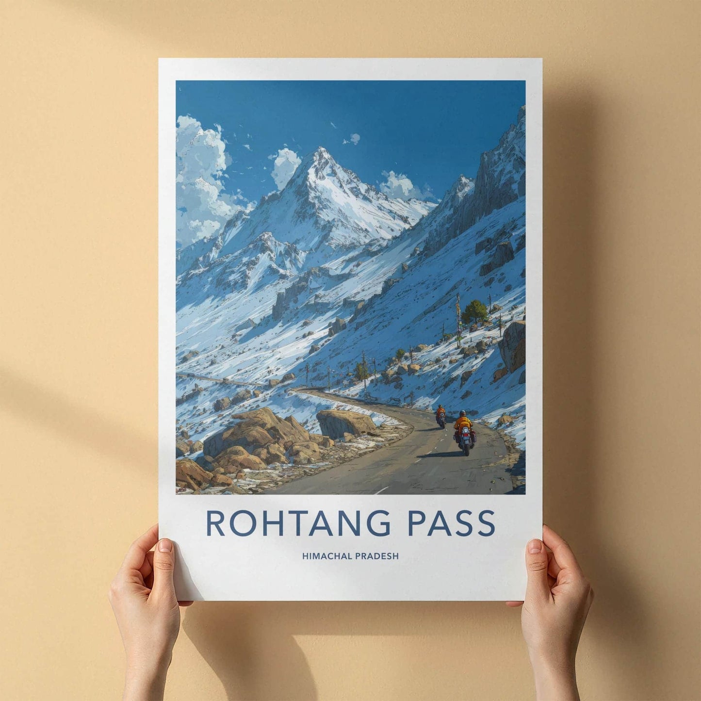 Rohtang Pass Poster - India Wall Art - Himachal Pradesh Snowy Peak Ride Gift