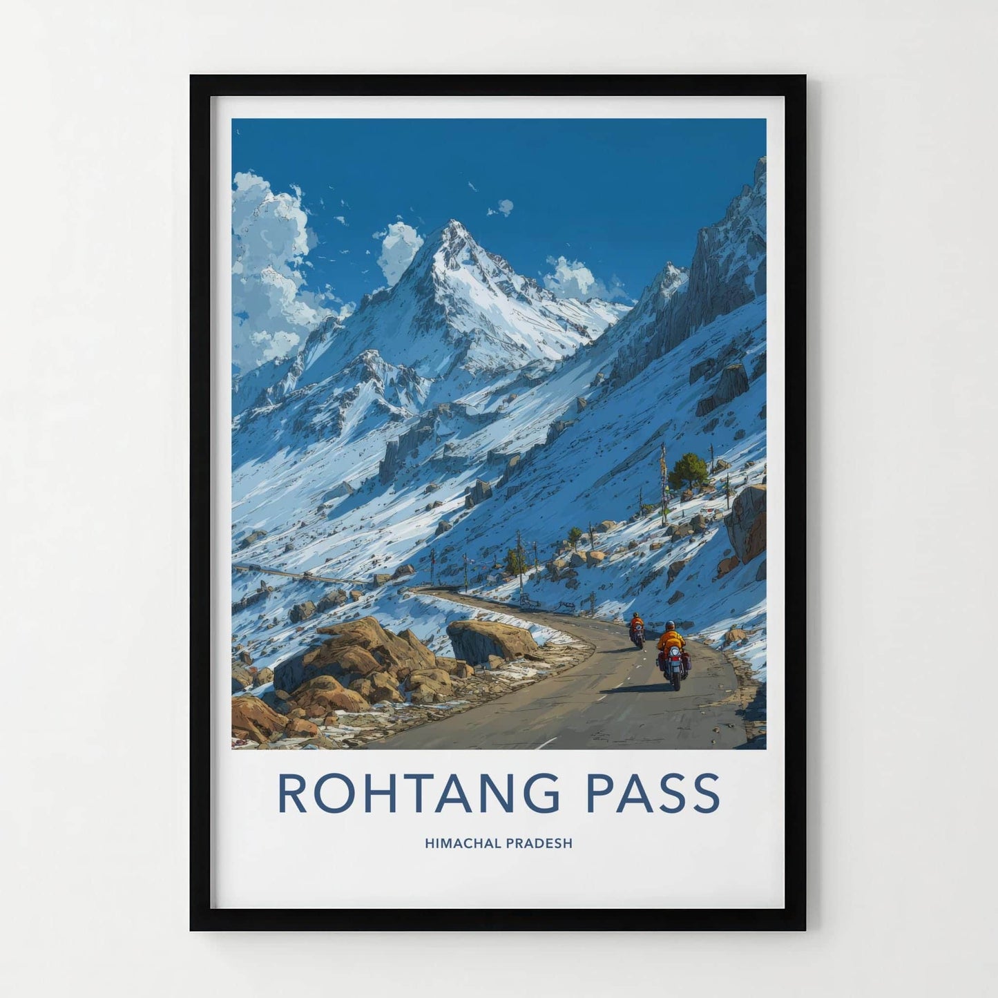 Rohtang Pass Poster - India Wall Art - Himachal Pradesh Snowy Peak Ride Gift