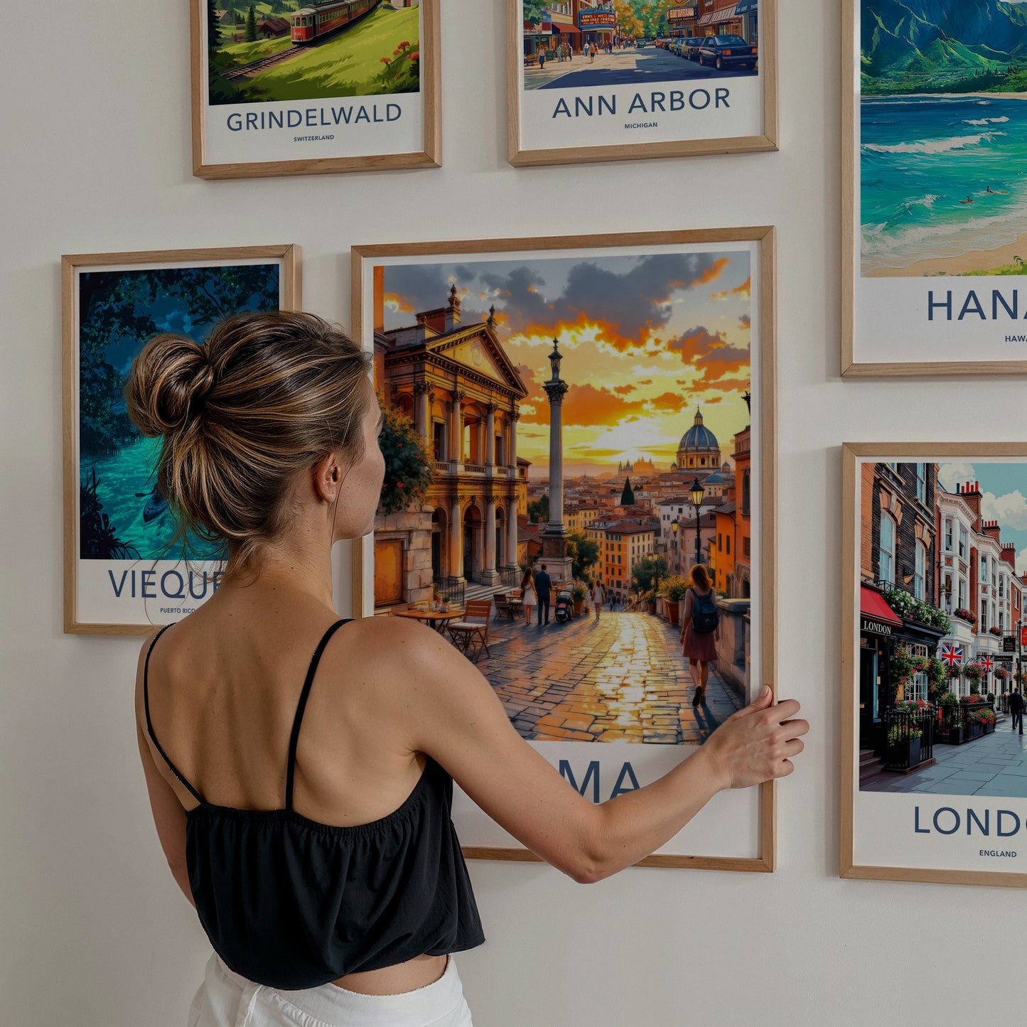 Roma Poster - Italy Travel Print - Warm Sunset Europe Home Decor