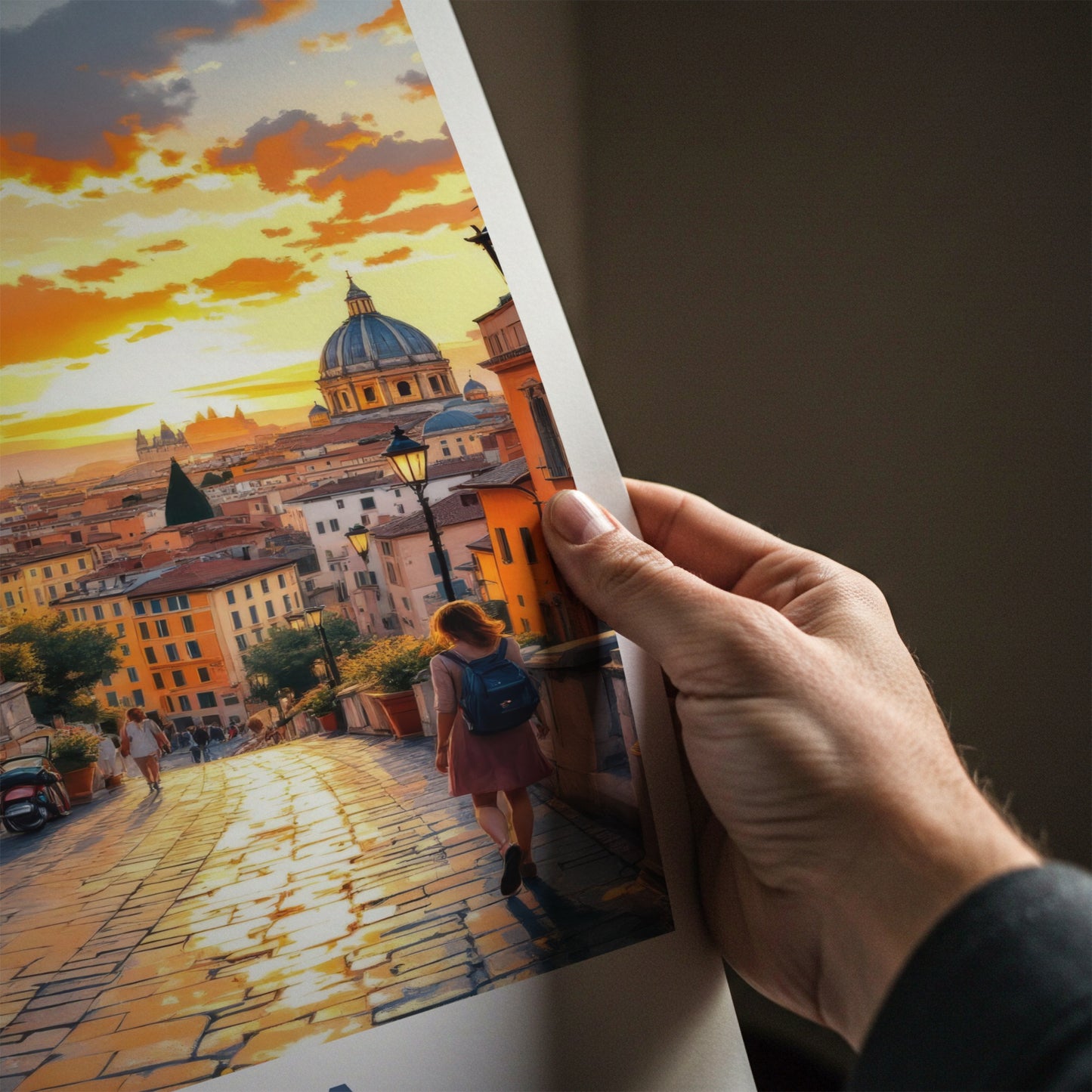 Roma Poster - Italy Travel Print - Warm Sunset Europe Home Decor