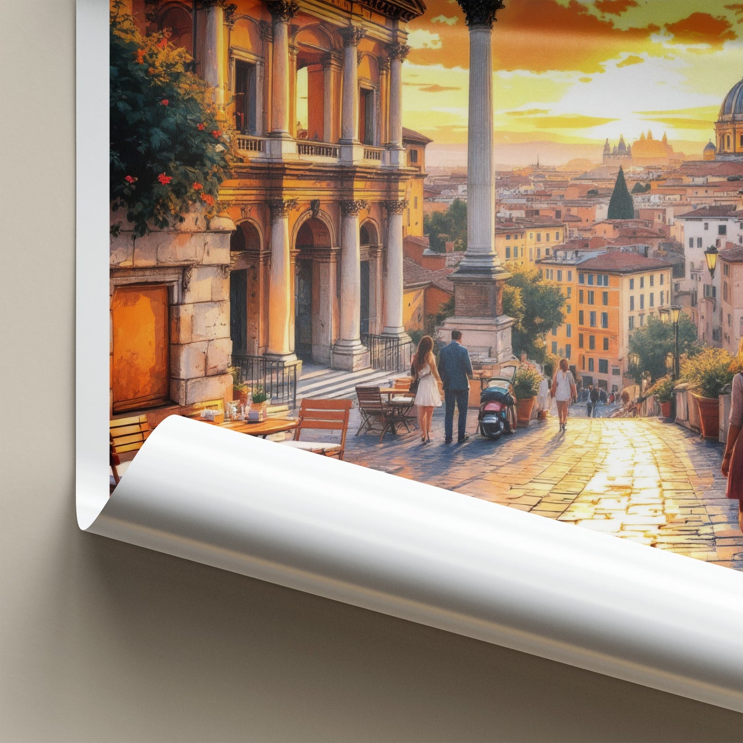 Roma Poster - Italy Travel Print - Warm Sunset Europe Home Decor