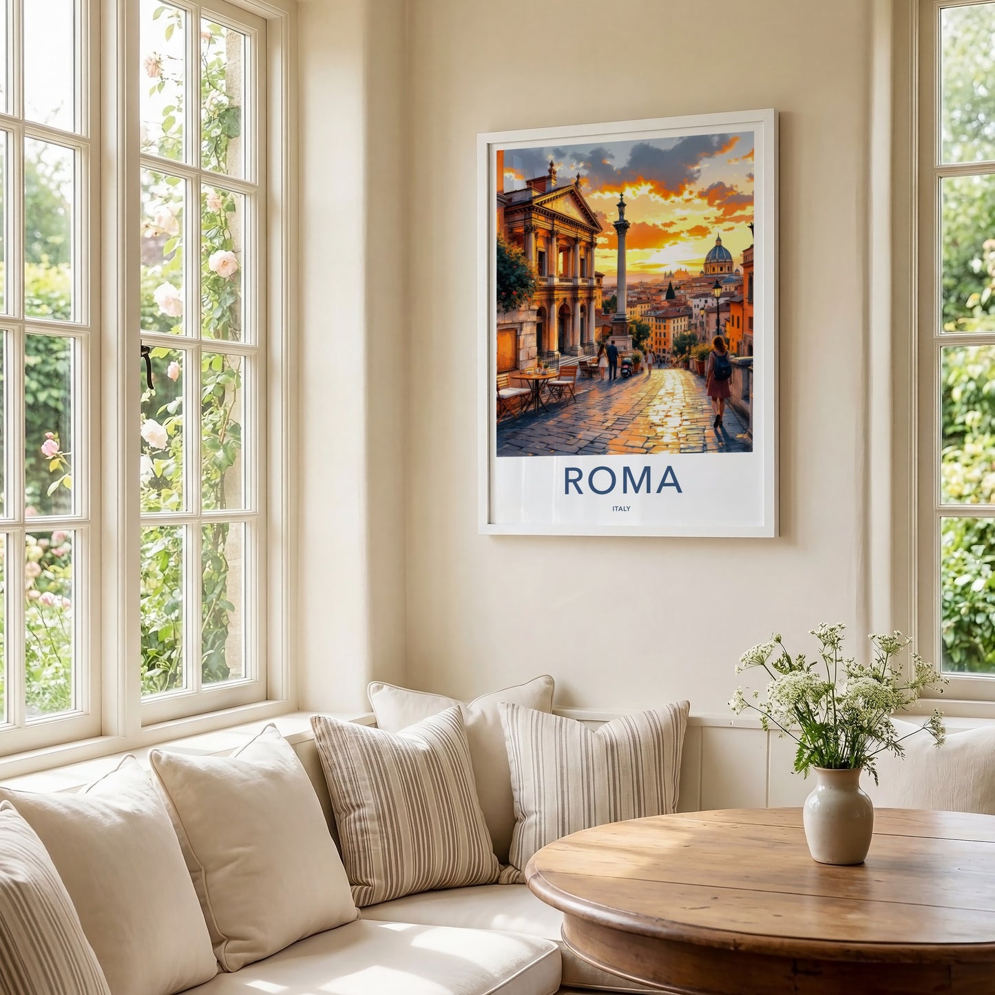 Roma Poster - Italy Travel Print - Warm Sunset Europe Home Decor