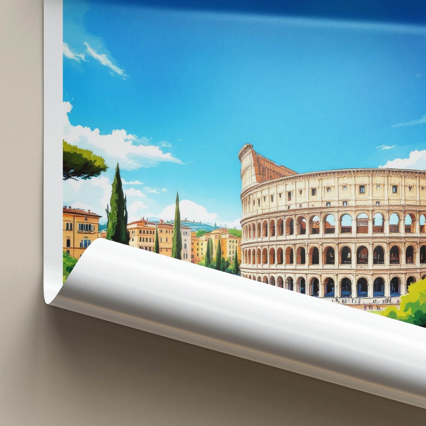 Rome Poster - Italy Travel Art - Ancient Roman Colosseum Home Decor