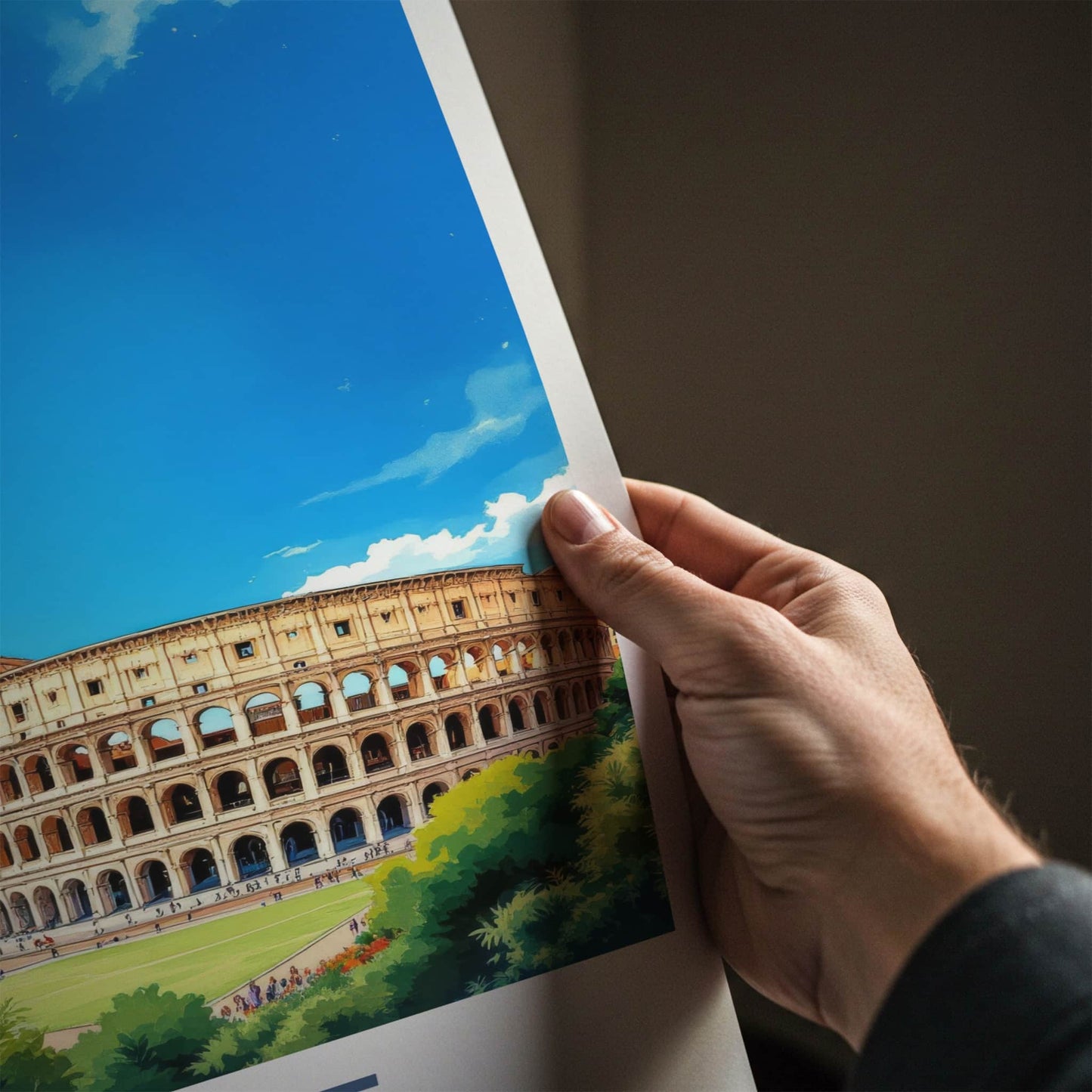 Rome Poster - Italy Travel Art - Ancient Roman Colosseum Home Decor