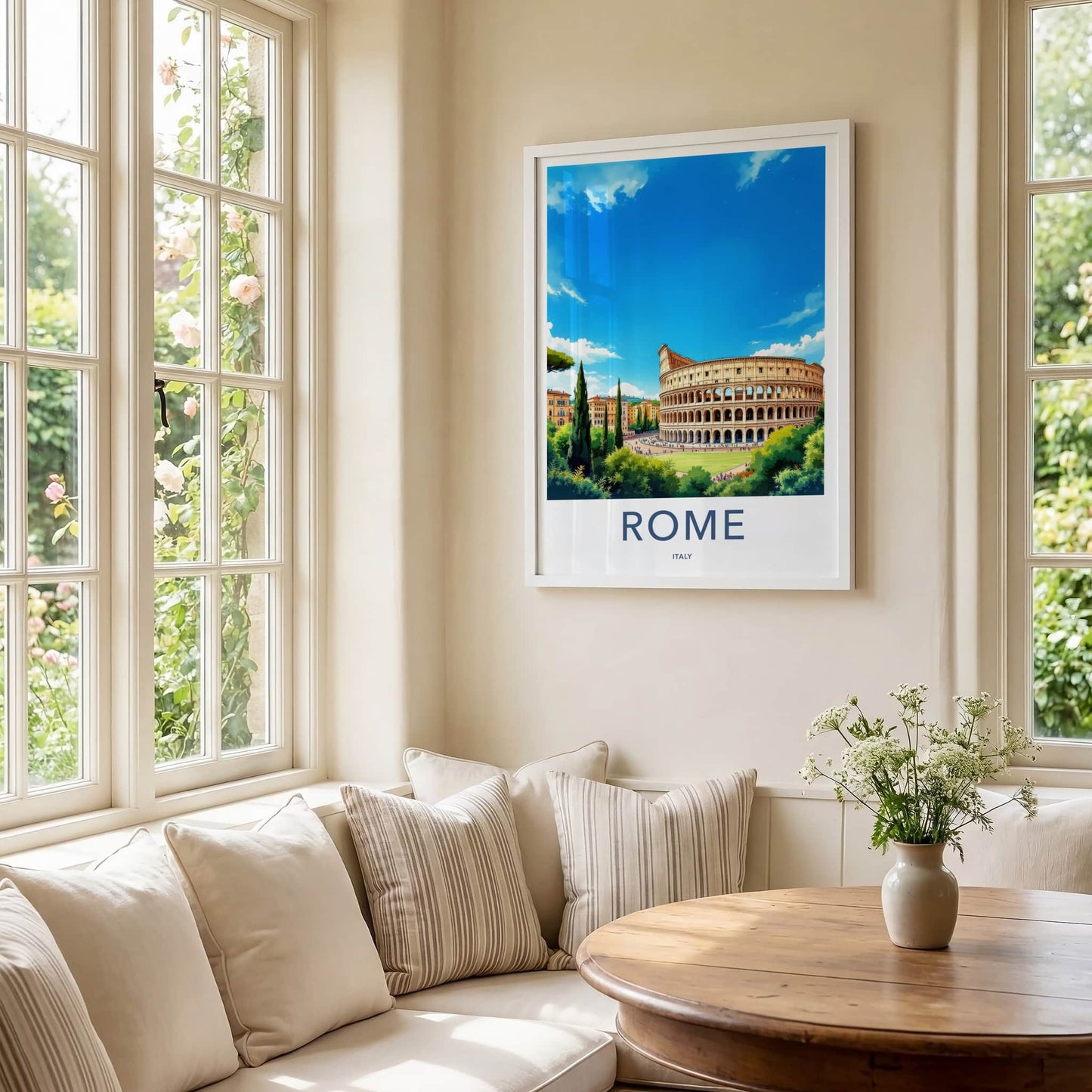 Rome Poster - Italy Travel Art - Ancient Roman Colosseum Home Decor