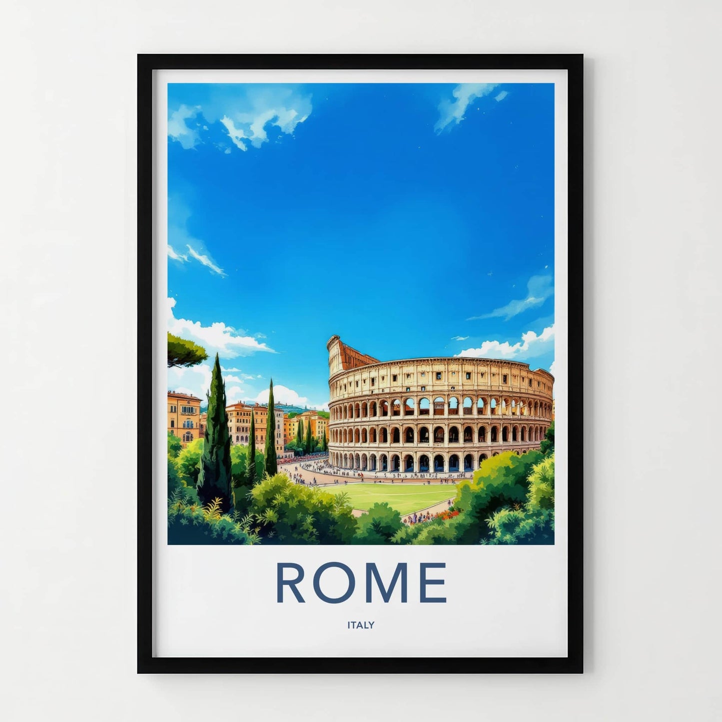 Rome Poster - Italy Travel Art - Ancient Roman Colosseum Home Decor