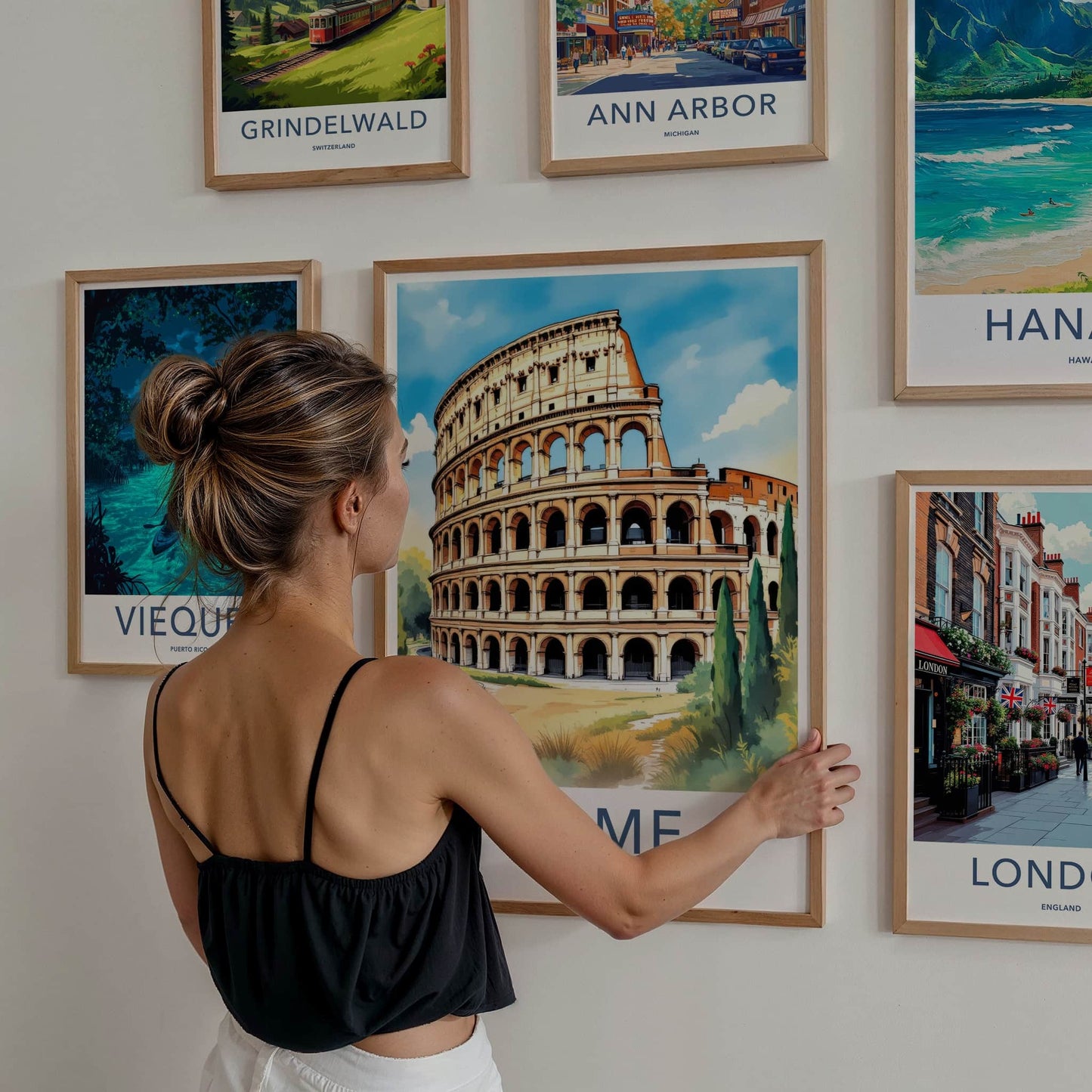 Rome Poster - Italy Travel Art - Colosseum Ancient Structure Home Decor