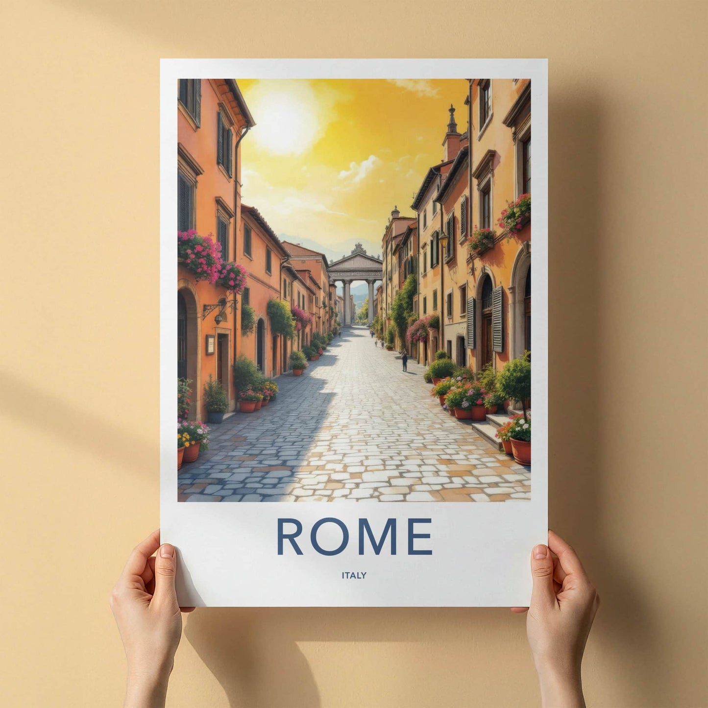 Rome Poster - Italy Travel Art - Historic Archway Passage Home Decor