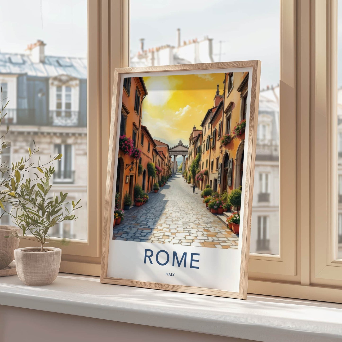 Rome Poster - Italy Travel Art - Historic Archway Passage Home Decor