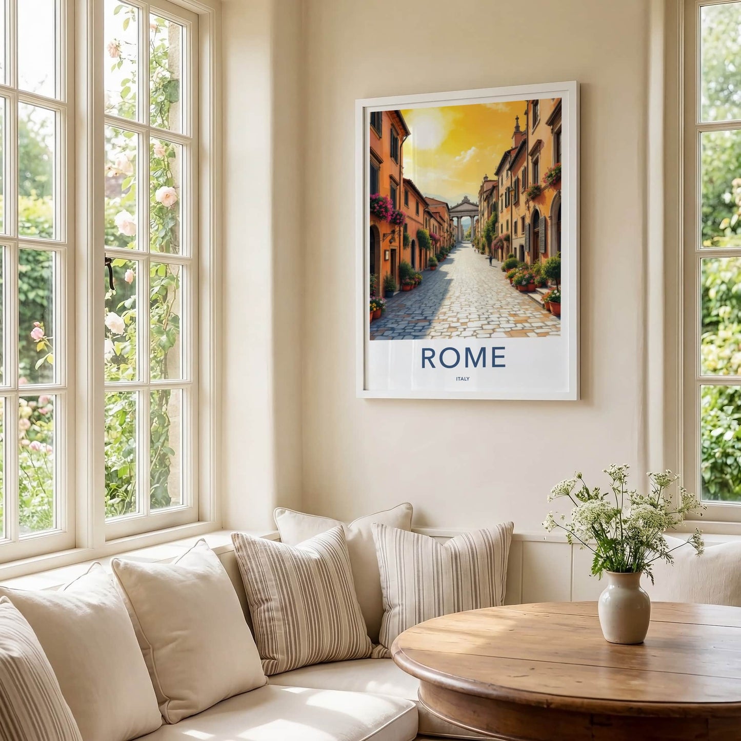 Rome Poster - Italy Travel Art - Historic Archway Passage Home Decor