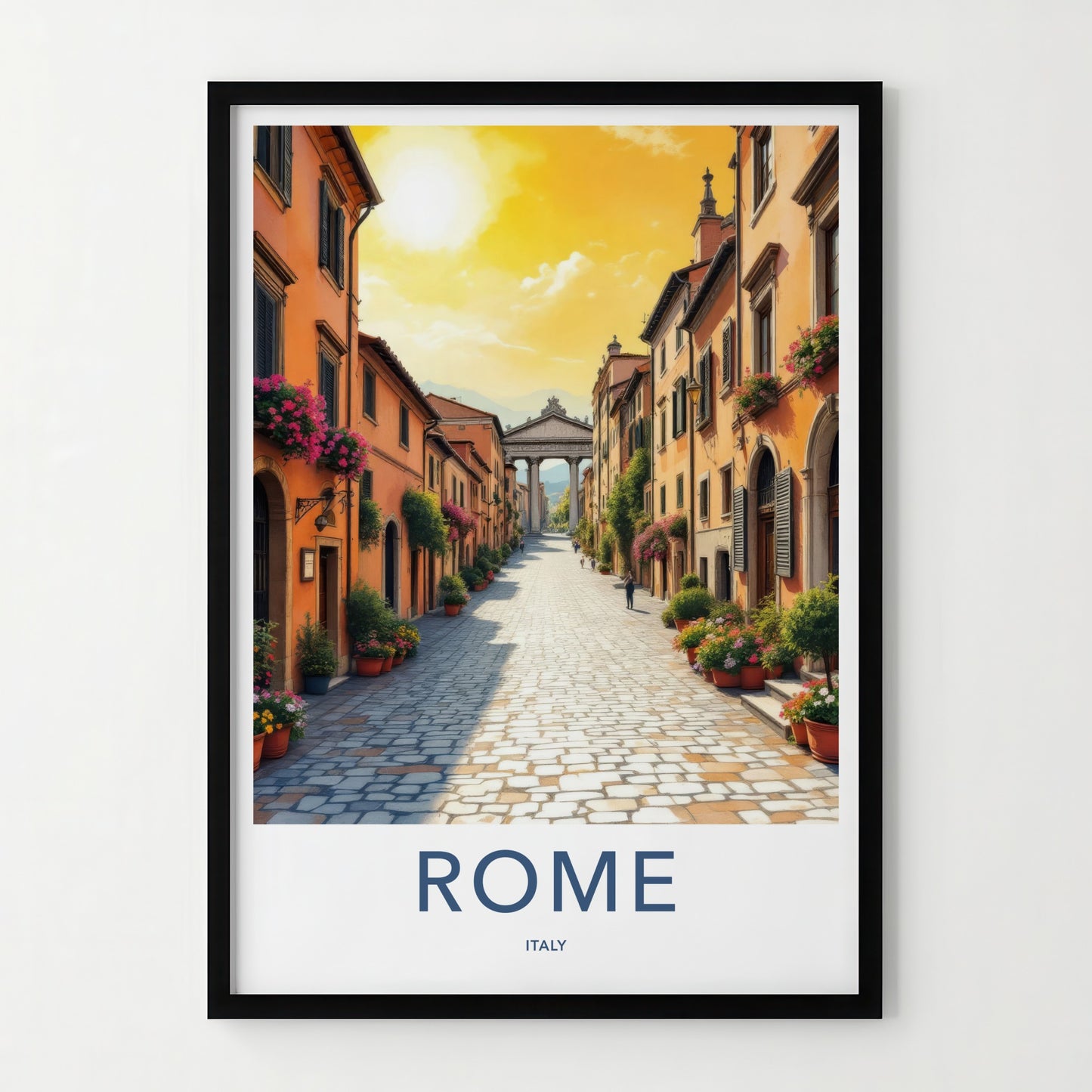 Rome Poster - Italy Travel Art - Historic Archway Passage Home Decor