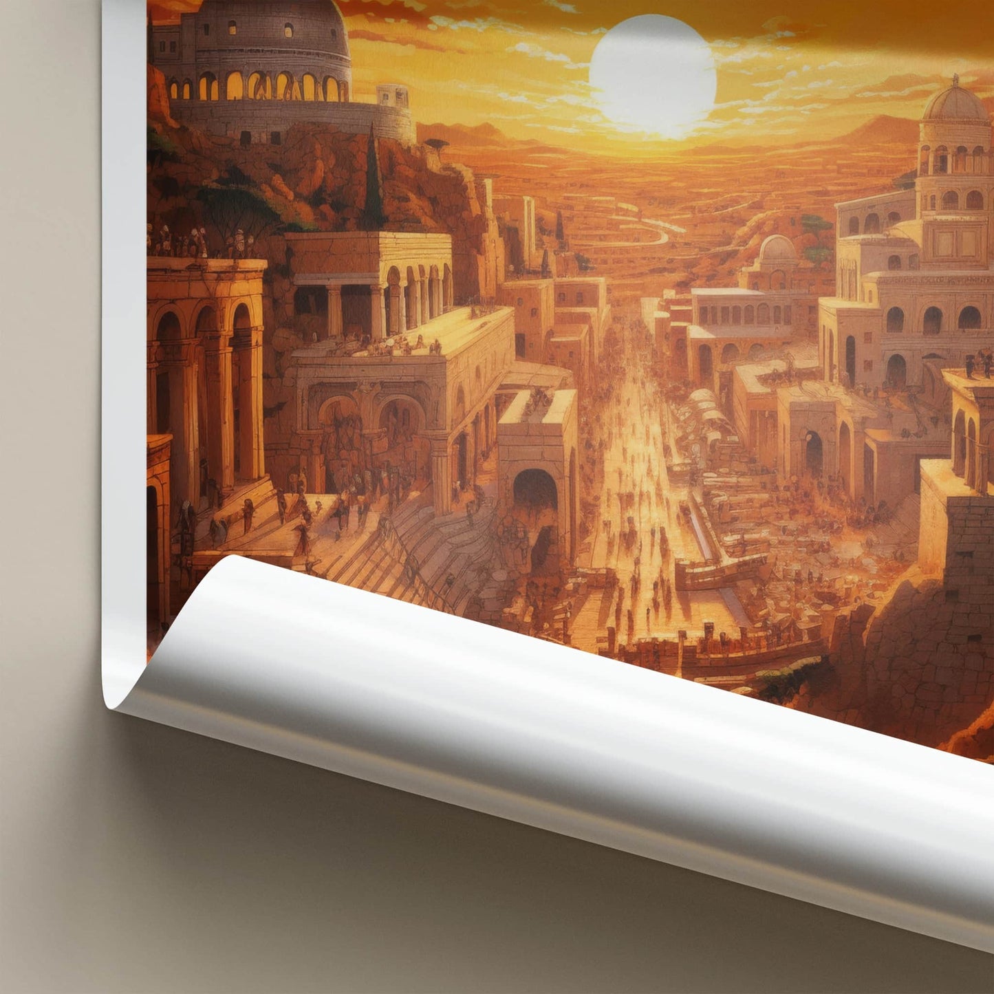 Rome Poster - Italy Travel Art - Majestic Sunset Scene Home Decor