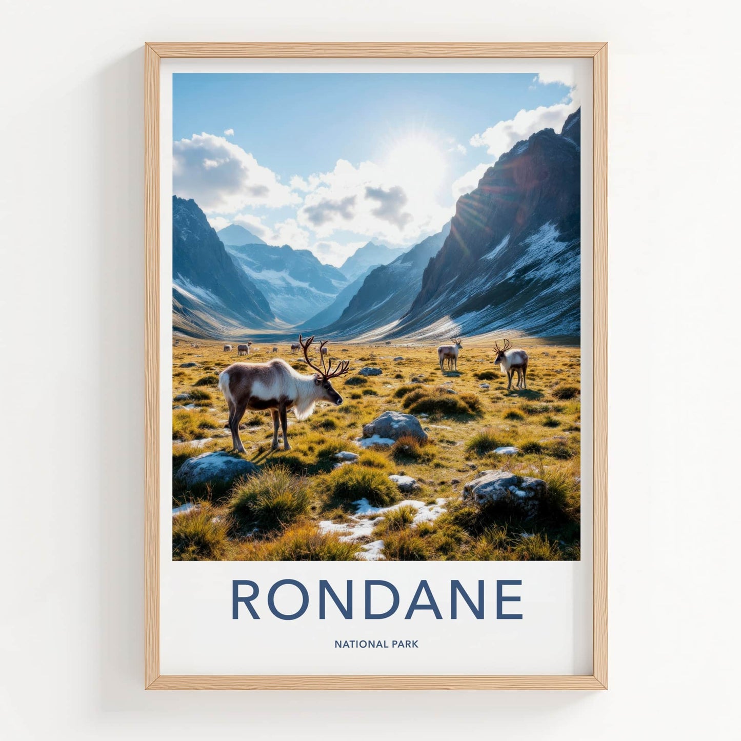 Rondane National Park Poster - Norway Travel Art - Reindeer Mountain Valley Home Decor