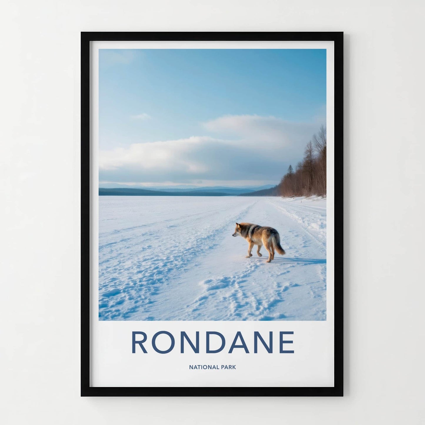 Rondane National Park Poster - Norway Travel Art - Wolf Snowy Landscape Home Decor