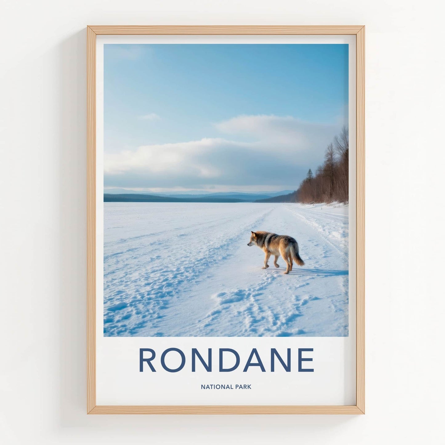 Rondane National Park Poster - Norway Travel Art - Wolf Snowy Landscape Home Decor