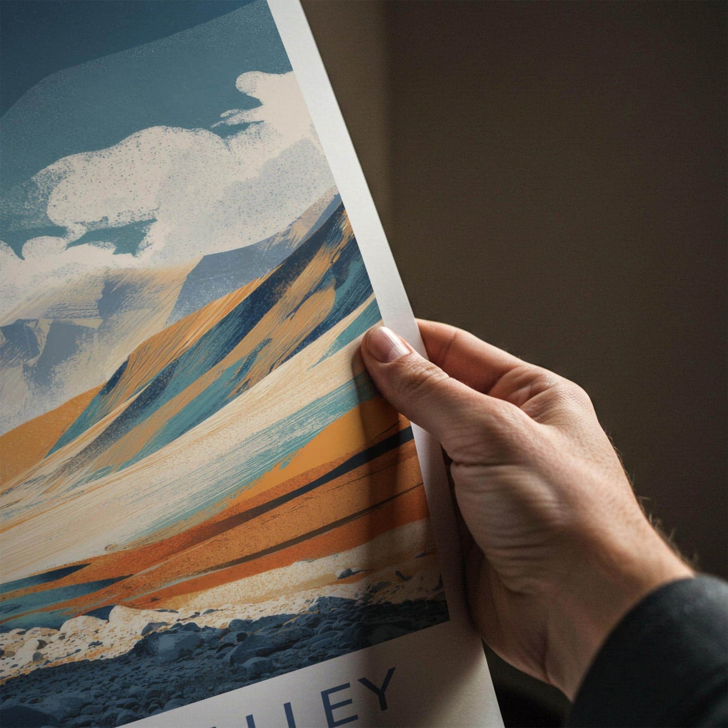 Rongbuk Valley Poster - Tibet Travel Art - Rocky Valley Riverbed Home Decor