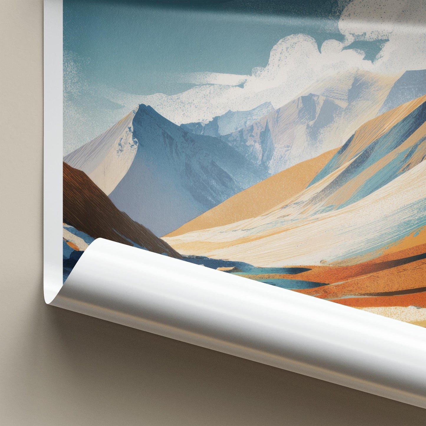 Rongbuk Valley Poster - Tibet Travel Art - Rocky Valley Riverbed Home Decor