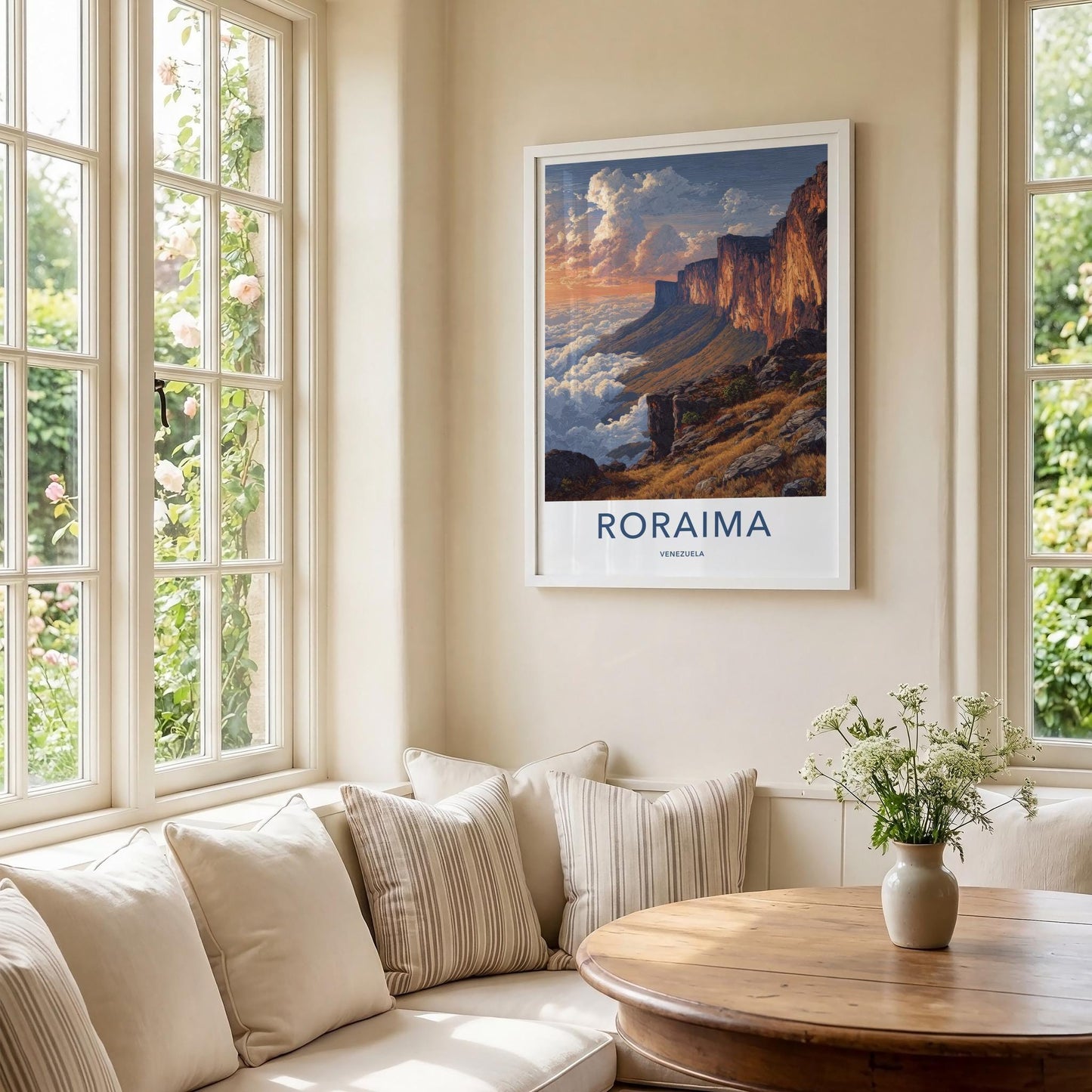Roraima Poster - Venezuela Travel Art - Dramatic Cloudscape Cliffs Wall Decor