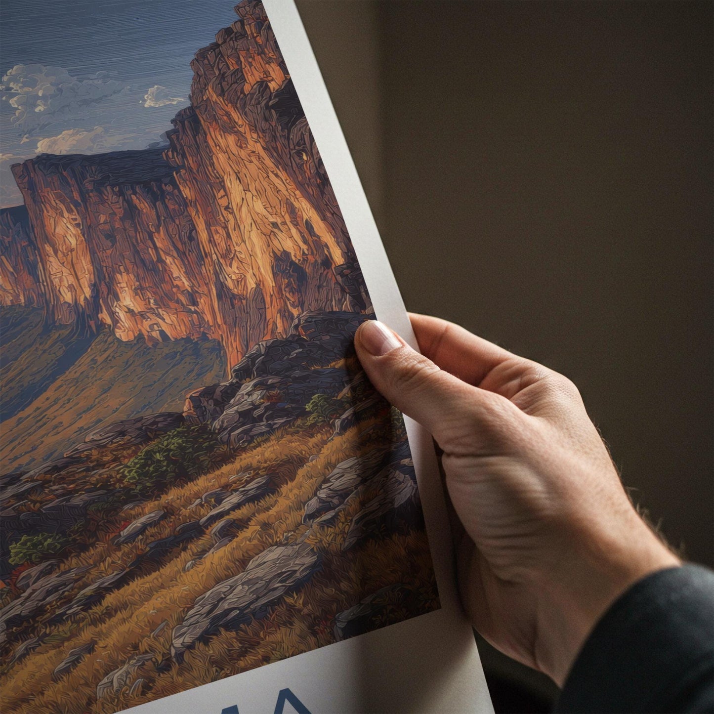 Roraima Poster - Venezuela Travel Art - Dramatic Cloudscape Cliffs Wall Decor