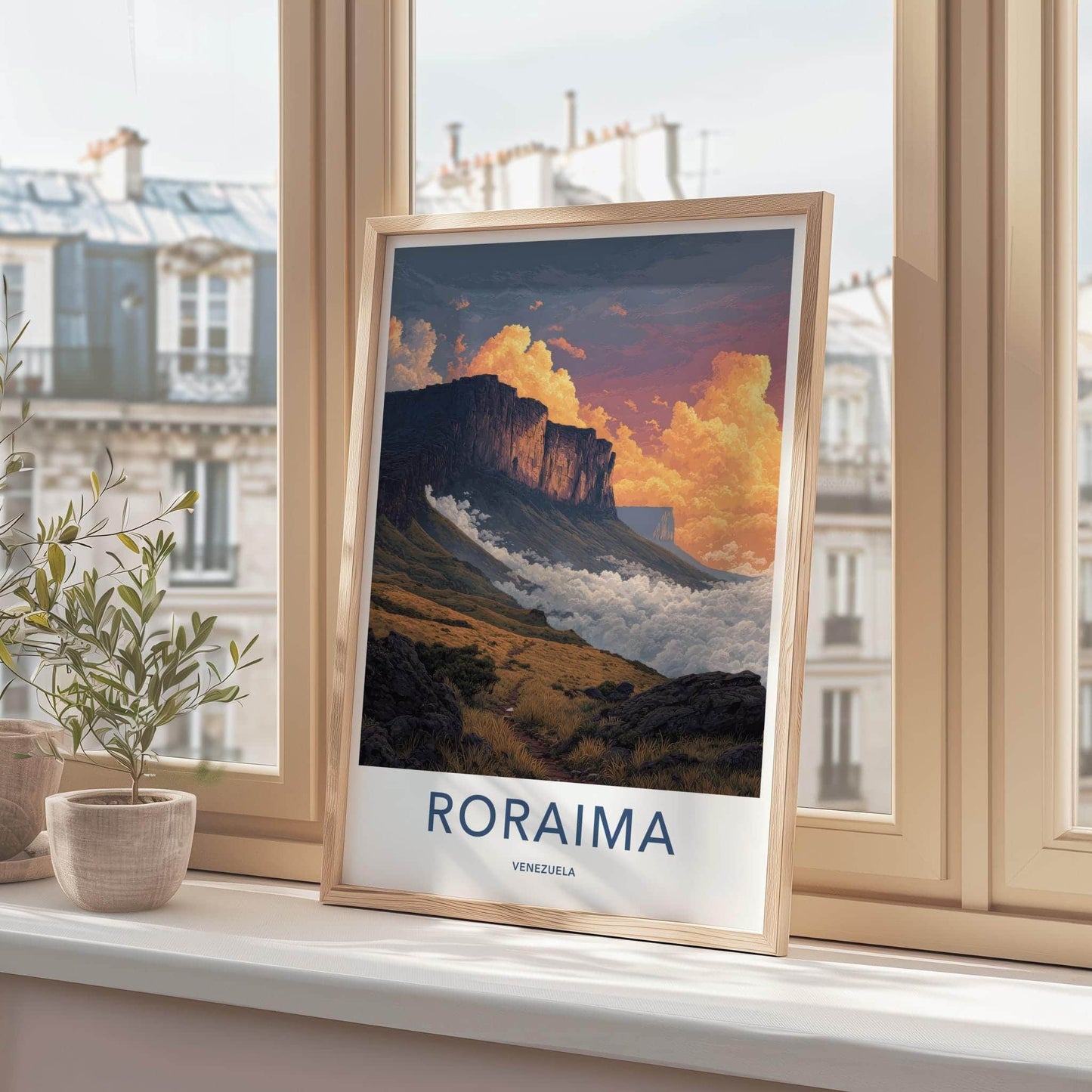 Roraima Poster - Venezuela Travel Art - Mountain Cloud Inversion Home Decor