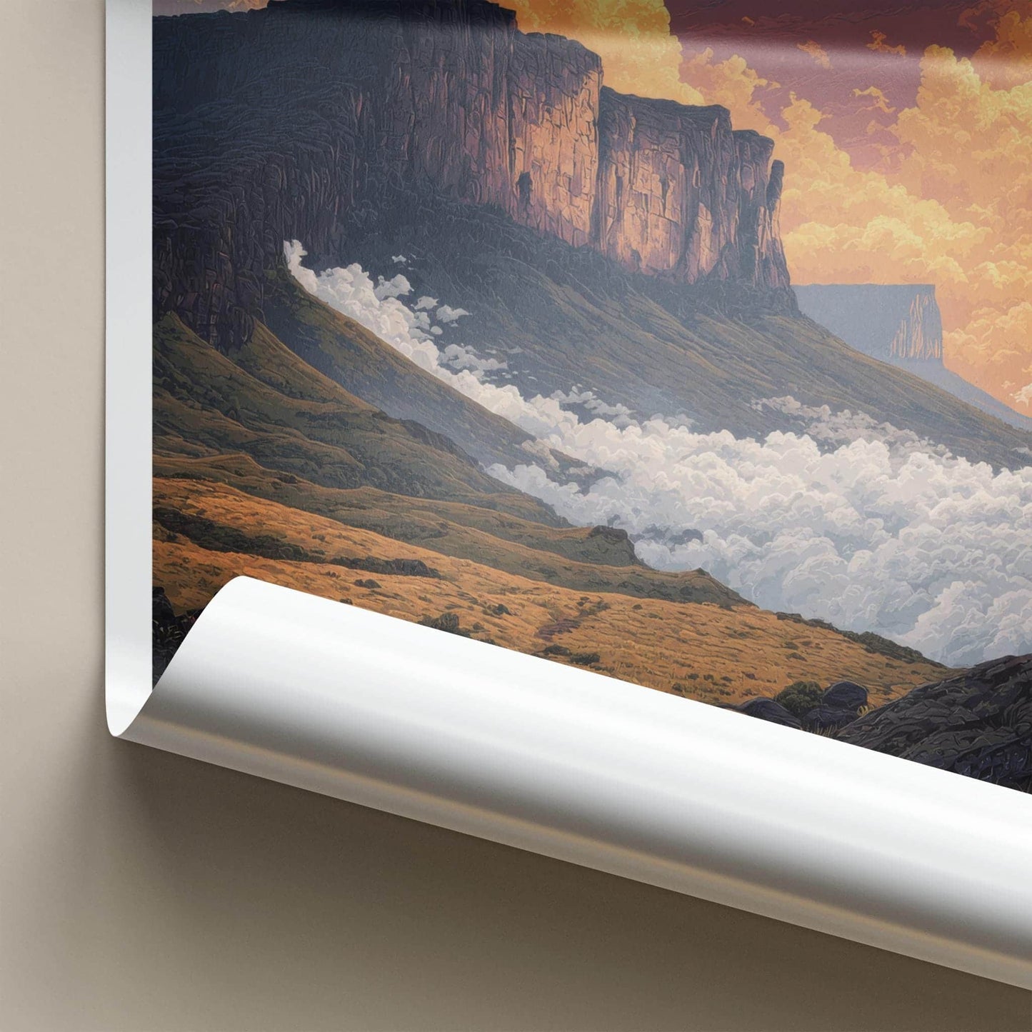 Roraima Poster - Venezuela Travel Art - Mountain Cloud Inversion Home Decor