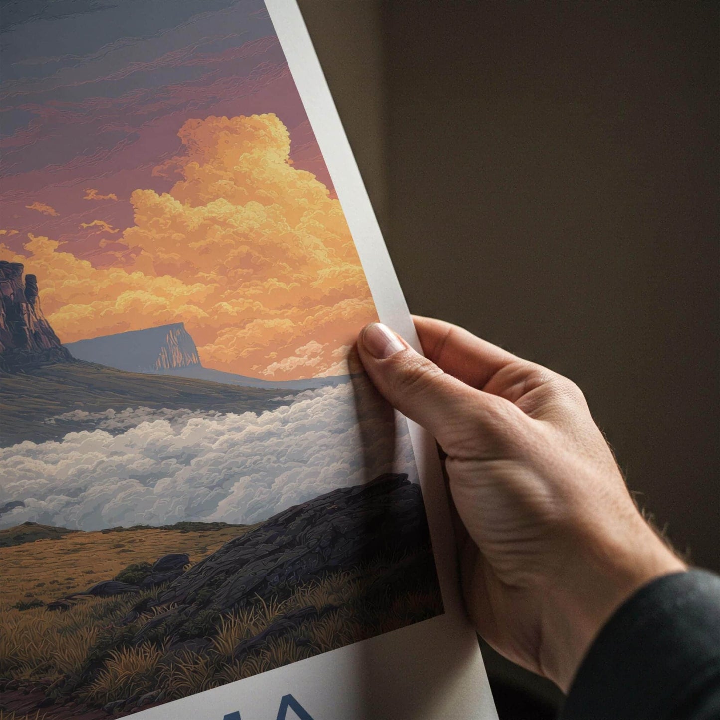Roraima Poster - Venezuela Travel Art - Mountain Cloud Inversion Home Decor