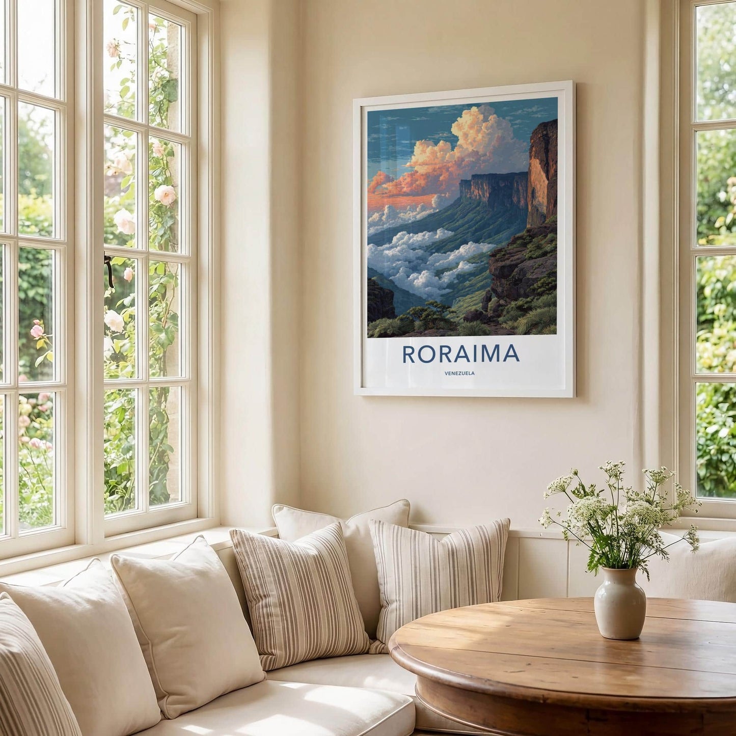 Roraima Poster - Venezuela Travel Art - Sunset Clouds Tepuis Home Decor