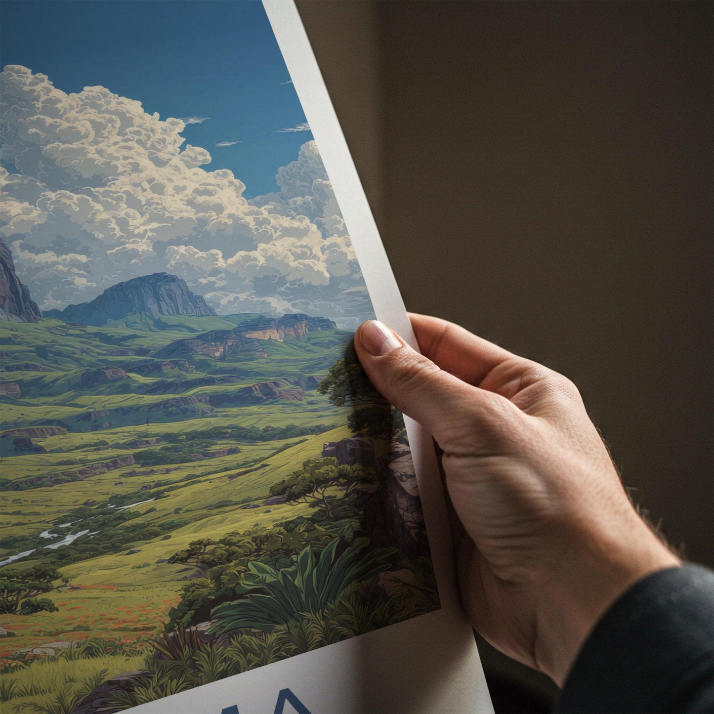 Roraima Poster - Venezuela Travel Art - Towering Mountain Valley Wall Decor