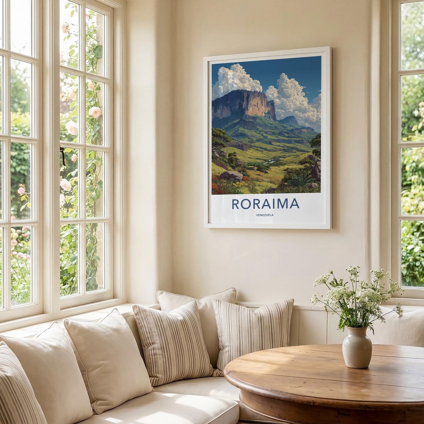 Roraima Poster - Venezuela Travel Art - Towering Mountain Valley Wall Decor