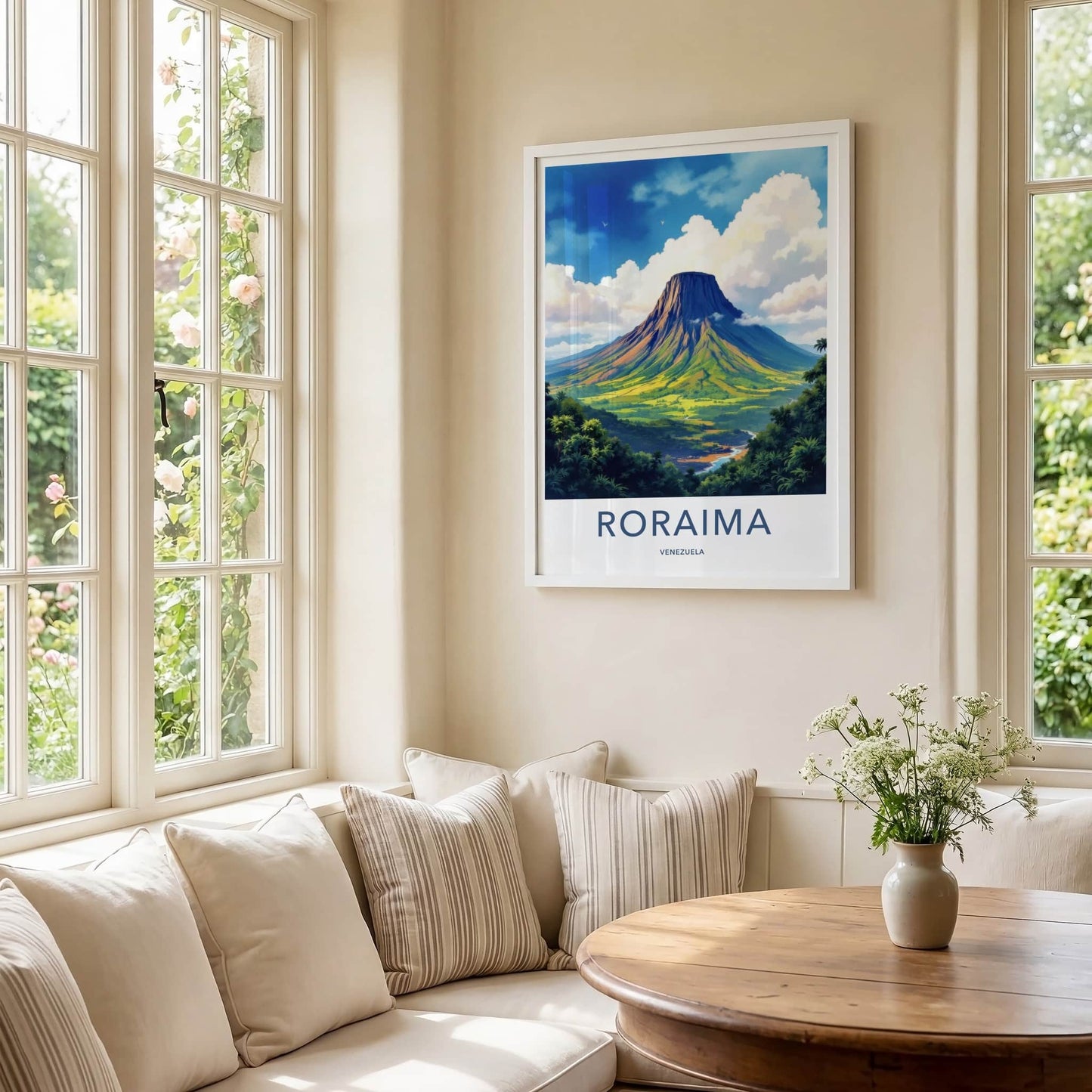 Roraima Poster - Venezuela Travel Art - Towering Plateau River Home Decor