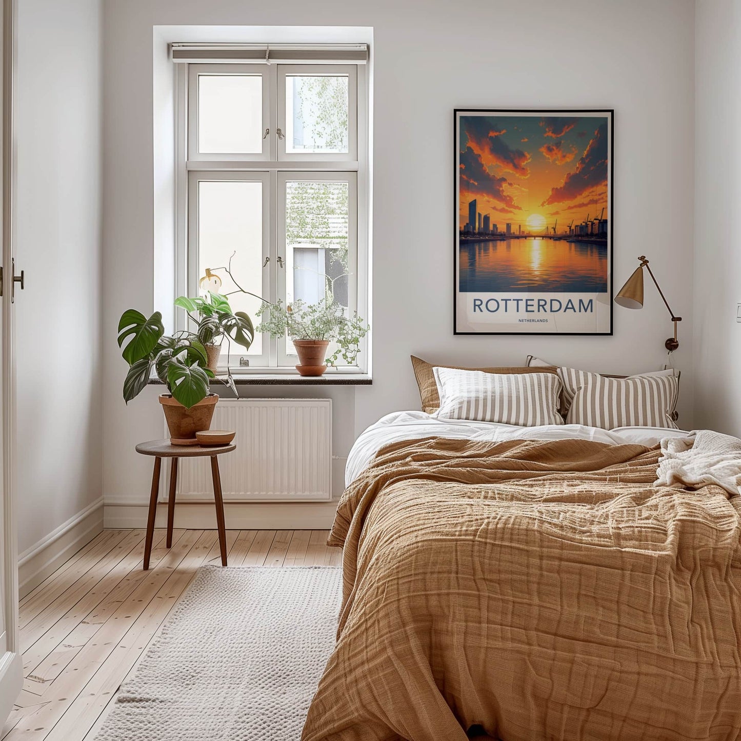 Rotterdam Poster - Netherlands Art Print - Vibrant Sunset Reflections Home Decor
