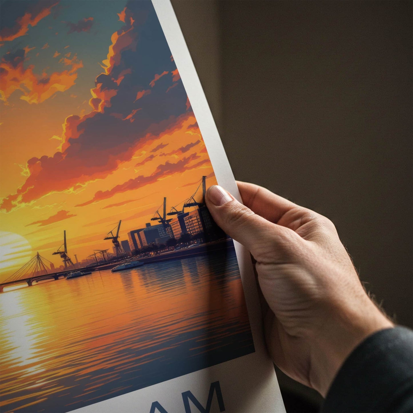 Rotterdam Poster - Netherlands Art Print - Vibrant Sunset Reflections Home Decor