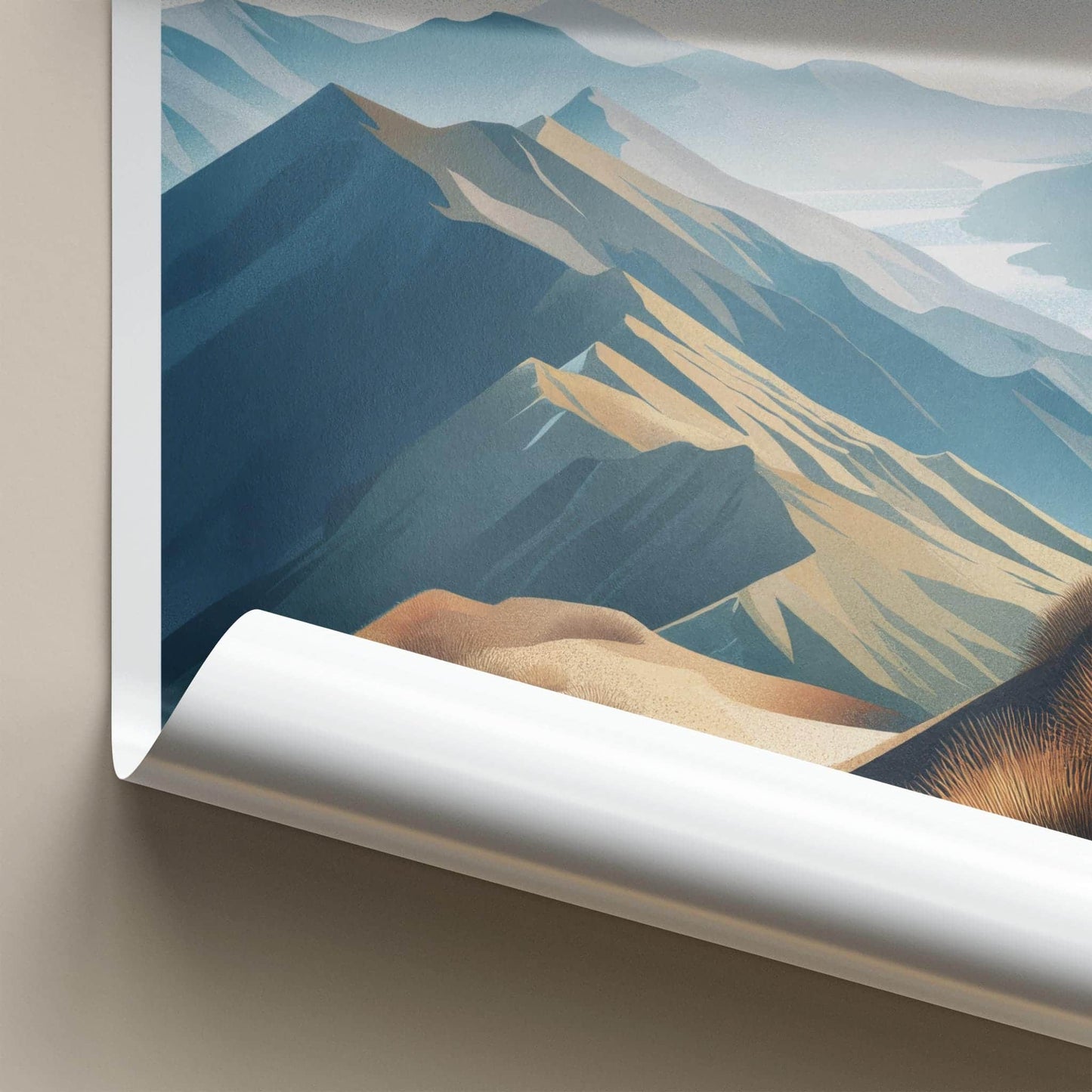 Roys Peak Poster - New Zealand Travel Art - Layered Mountain Ridges Home Decor