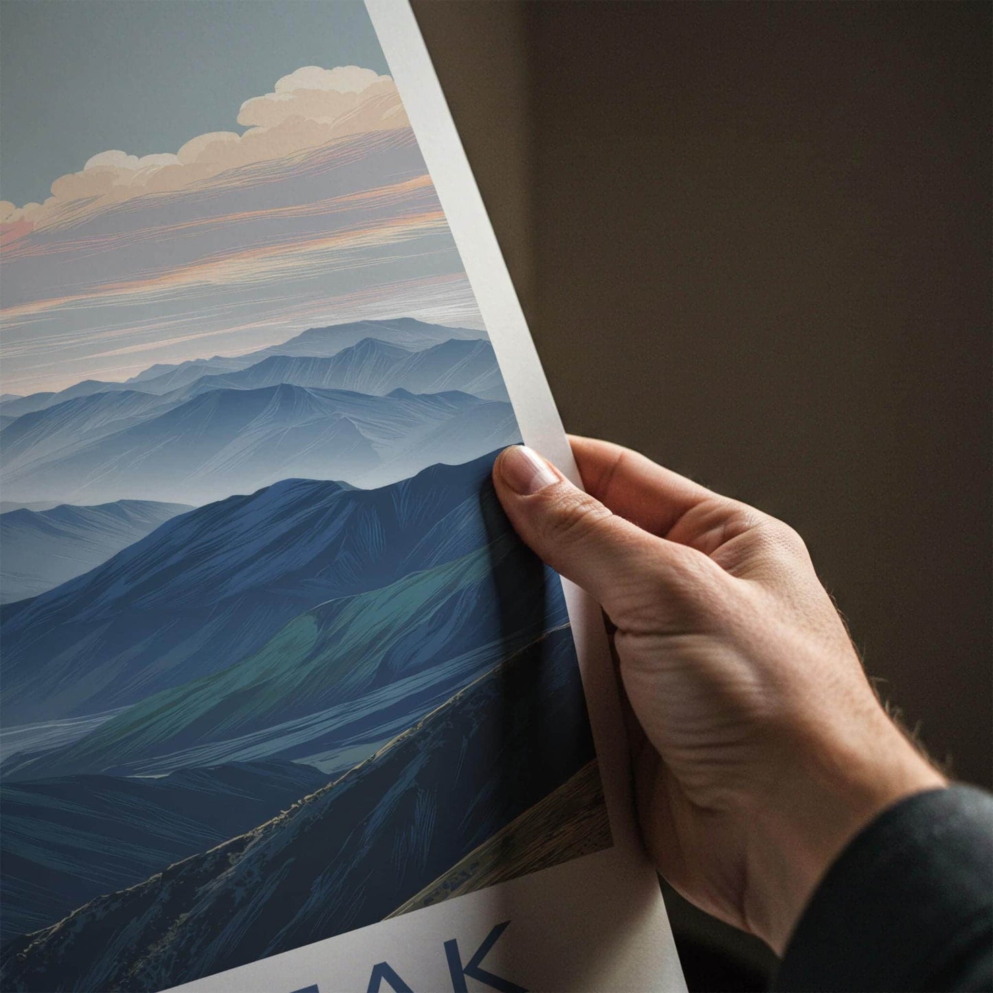 Roys Peak Poster - New Zealand Travel Art - Layered Mountain Valley Home Decor