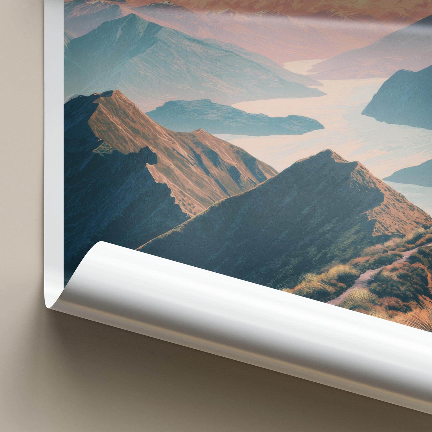 Roys Peak Poster - New Zealand Travel Art - Mountain Path Vista Home Decor