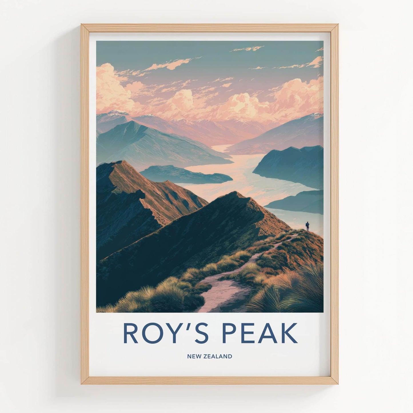 Roys Peak Poster - New Zealand Travel Art - Mountain Path Vista Home Decor