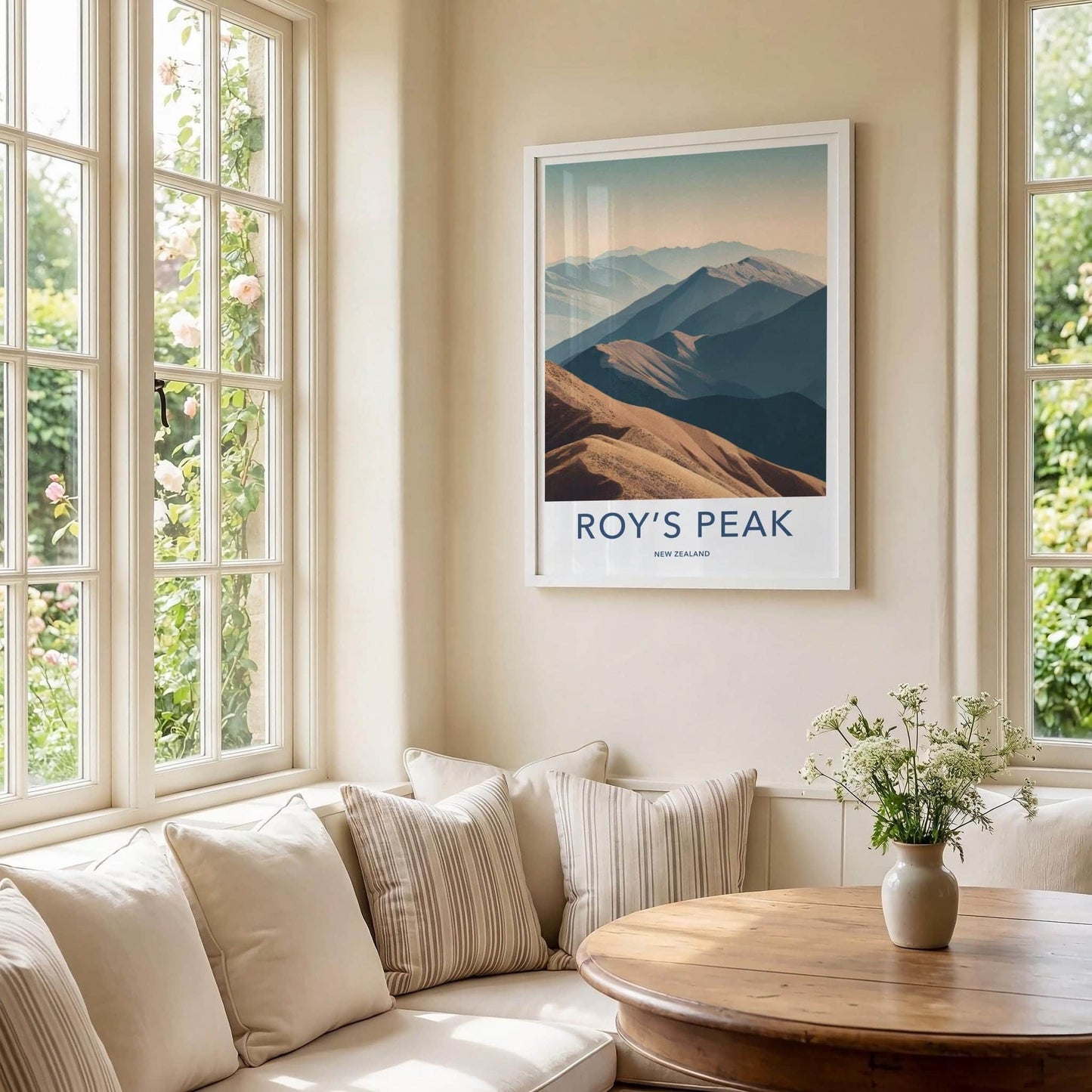Roys Peak Poster - New Zealand Travel Art - Receding Mountain Landscape Home Decor
